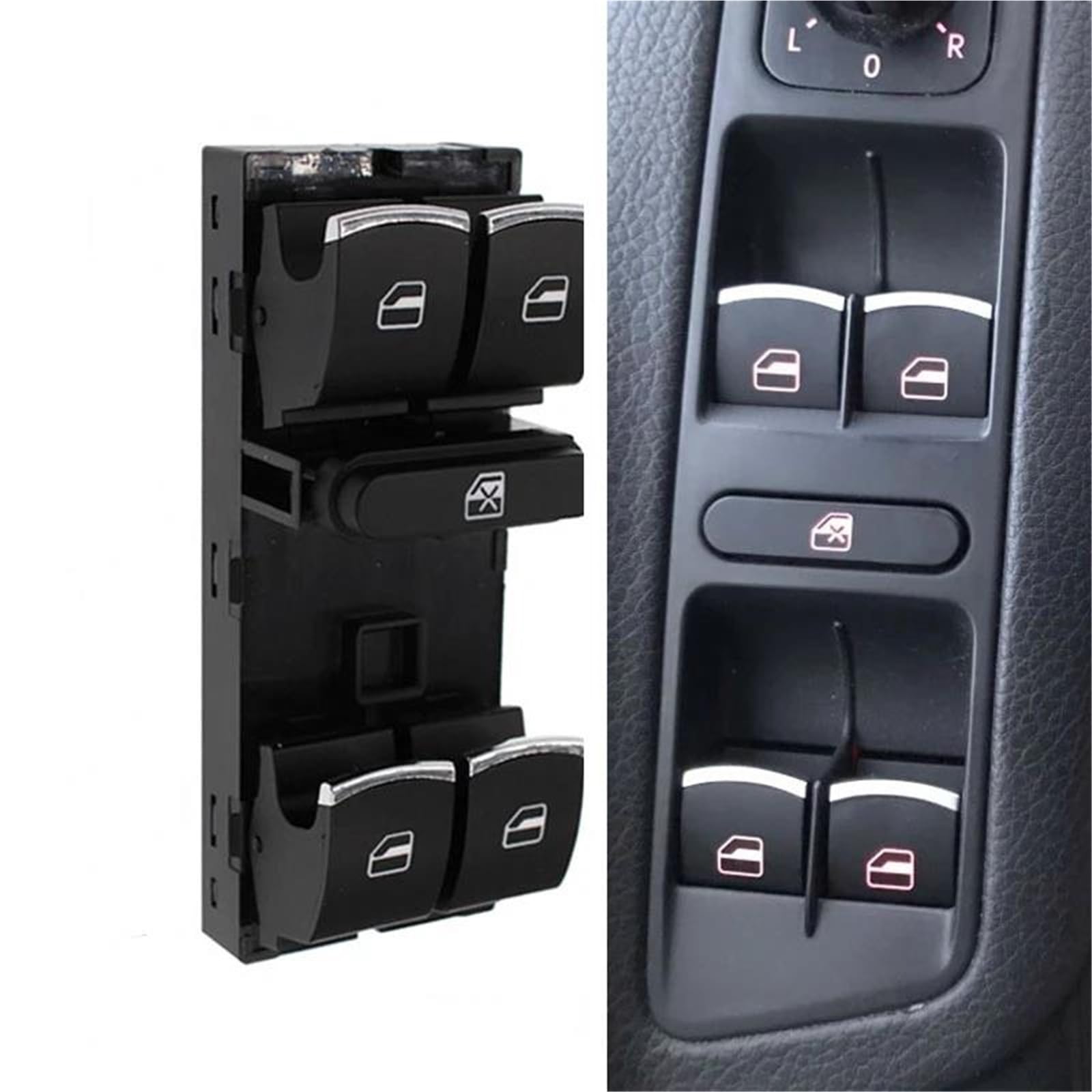 Fensterheberschalter Für Jetta Für Tiguan Für Golf Für GTI MK5 MK6 Für Passat B6 Für CC Für Sitz Für Leon MK2 Power Fenster Master Control Taste Schalter Fensterheber(2) von Punxdda