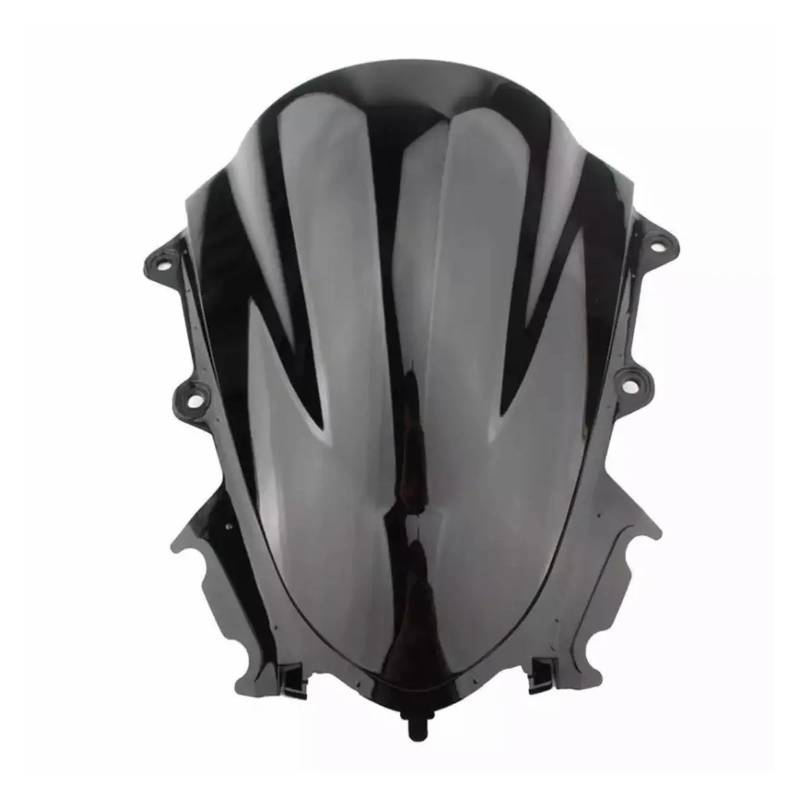 Motorrad Windschutzscheibe Für YZF R25 R3 2019 2020 Motorrad Windschutzscheibe Windschutz Double Bubble Schwarz Rauch Windabweiser Motorrad(Schwarz) von Punxdda