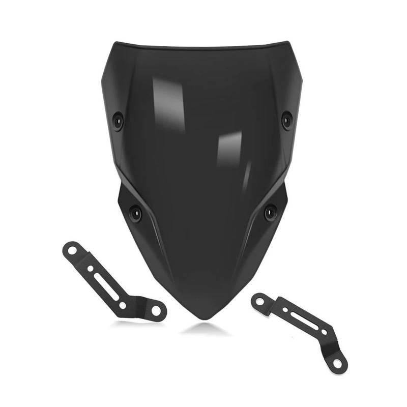 Motorrad Windschutzscheibe Für Z 500 Für Z500 SE 2024 2025 Motorrad Erhöhung Frontscheibe Double Bubble Windschutz Verkleidung Deflektor Spoiler Windabweiser Motorrad(Schwarz) von Punxdda