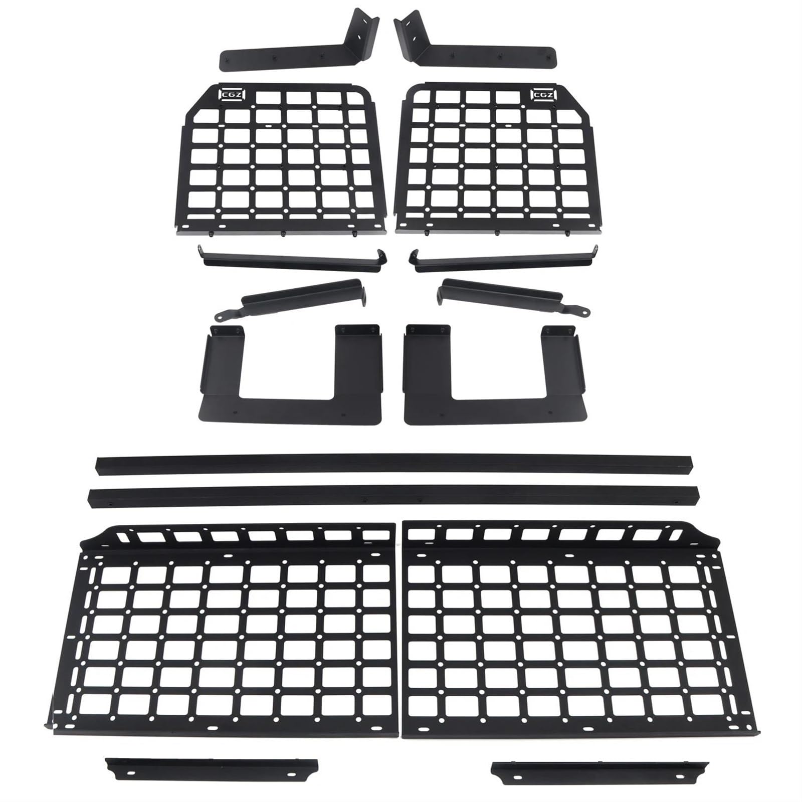 Verkleidung der Konsolenverkleidung Für Jeep Für Wrangler JL 4-Türer 2019-2023 Modulares Ablagefach, Regalumbau, Ablagefach, Hinteres Kofferraum-Schuttregal, Molle-Panel Center Console Panel Dekoratio von Punxdda