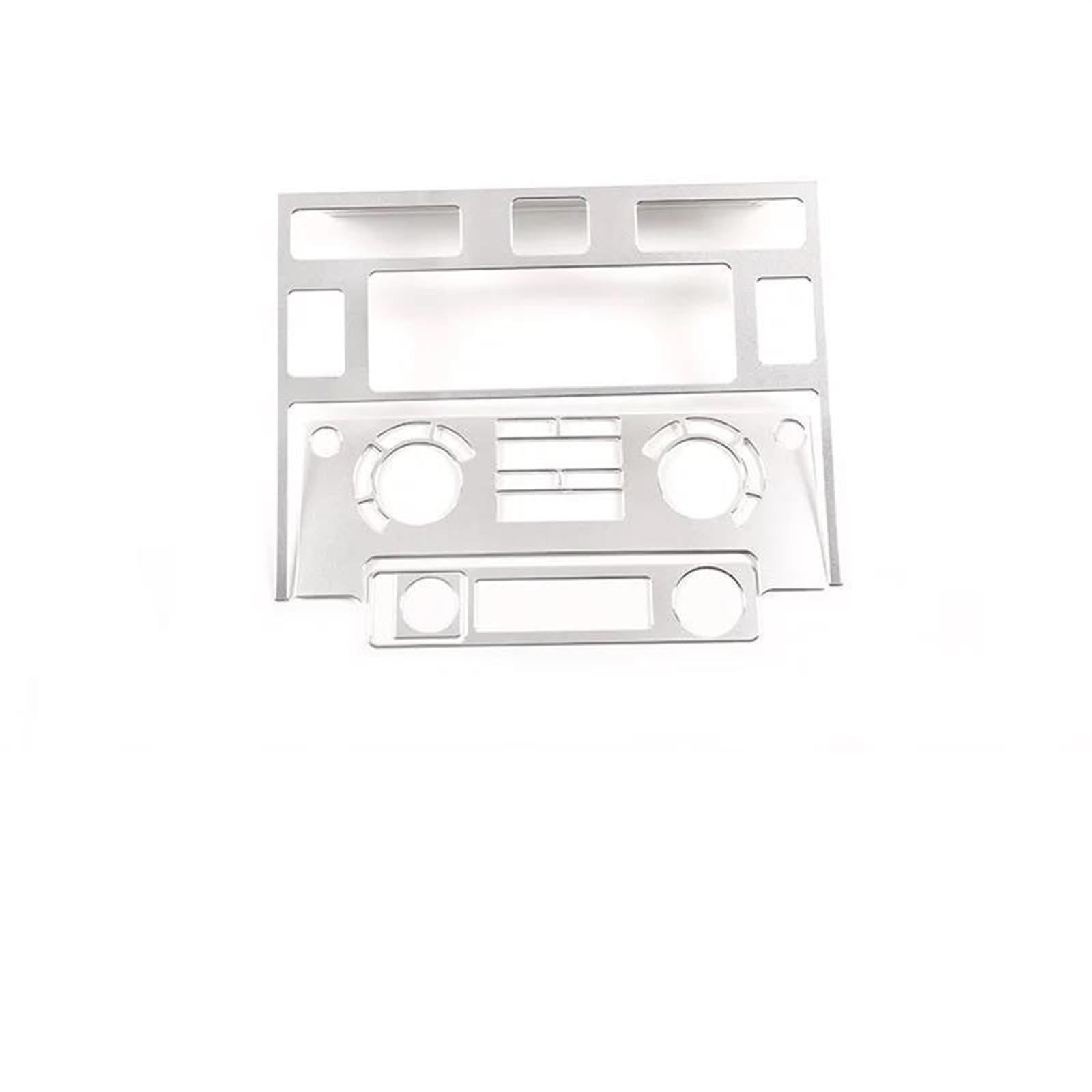 Verkleidung der Konsolenverkleidung Für Land Für Rover Für Defender 110 2008-18 Autokonsole Klimaanlage Bedienfeld Dekoration Aufkleber Aluminiumlegierung Center Console Panel Dekoration(Silber) von Punxdda