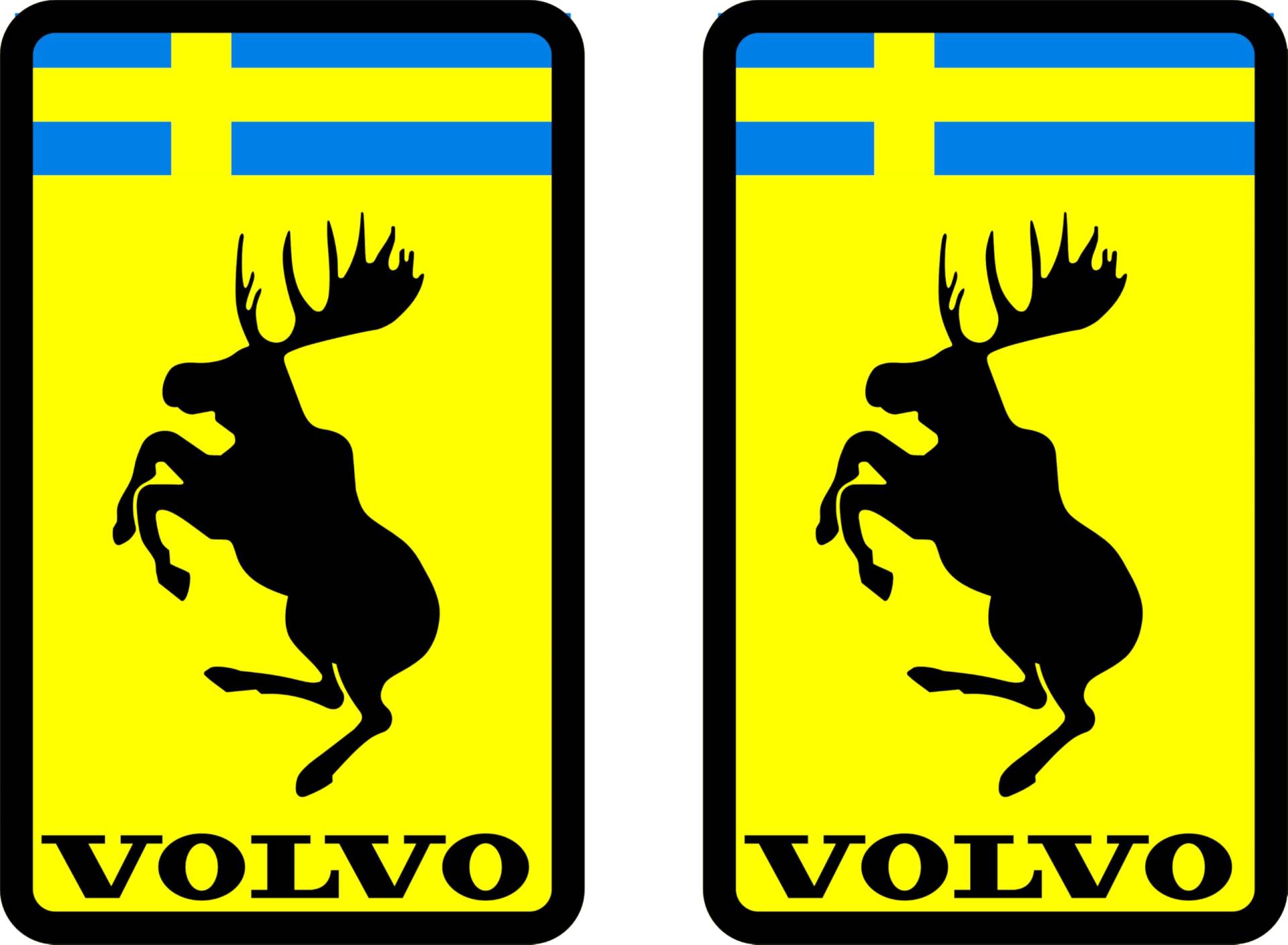 2er Set Elch Embleme Aufkleber passend für Volvo – Waschstraßenfeste Autoaufkleber 10x8cm, Selbstklebend, UV-Schutz, Rückstandslos entfernbar (Rechteck) von Pure Print Cut