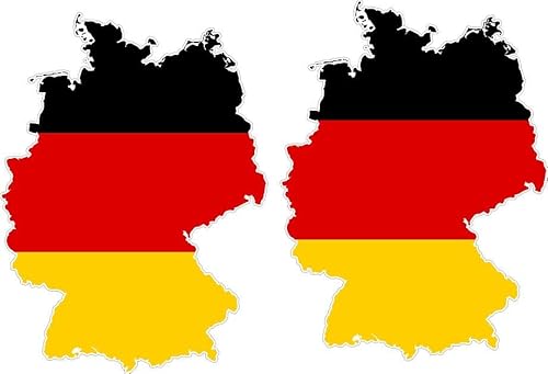 Pure Print Cut 2er Set Deutschland Silhouetten Aufkleber – Selbstklebende Flagge Sticker für Auto, Fahrrad & Laptop | Wetterfestes Vinyl 12 x 8 cm von Pure Print Cut