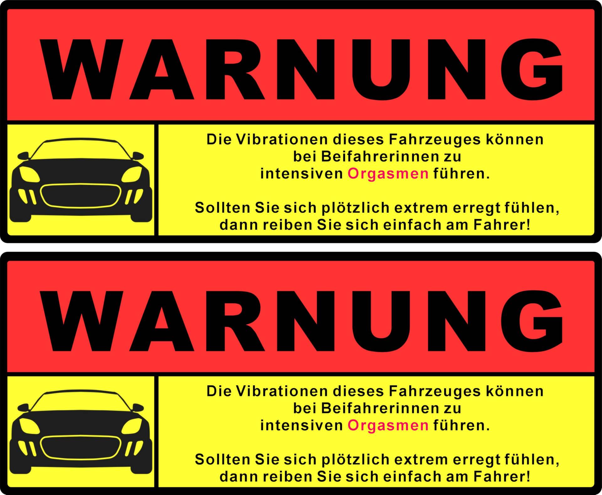 Pure Print Cut Funsticker Achtung Vibration 10x5,5cm - Selbstklebender Aufkleber für Auto, LKW, Motorrad, Traktor - Wasserfest, UV-Schutz, Waschstraßenfest (Fahrzeug) von Pure Print Cut