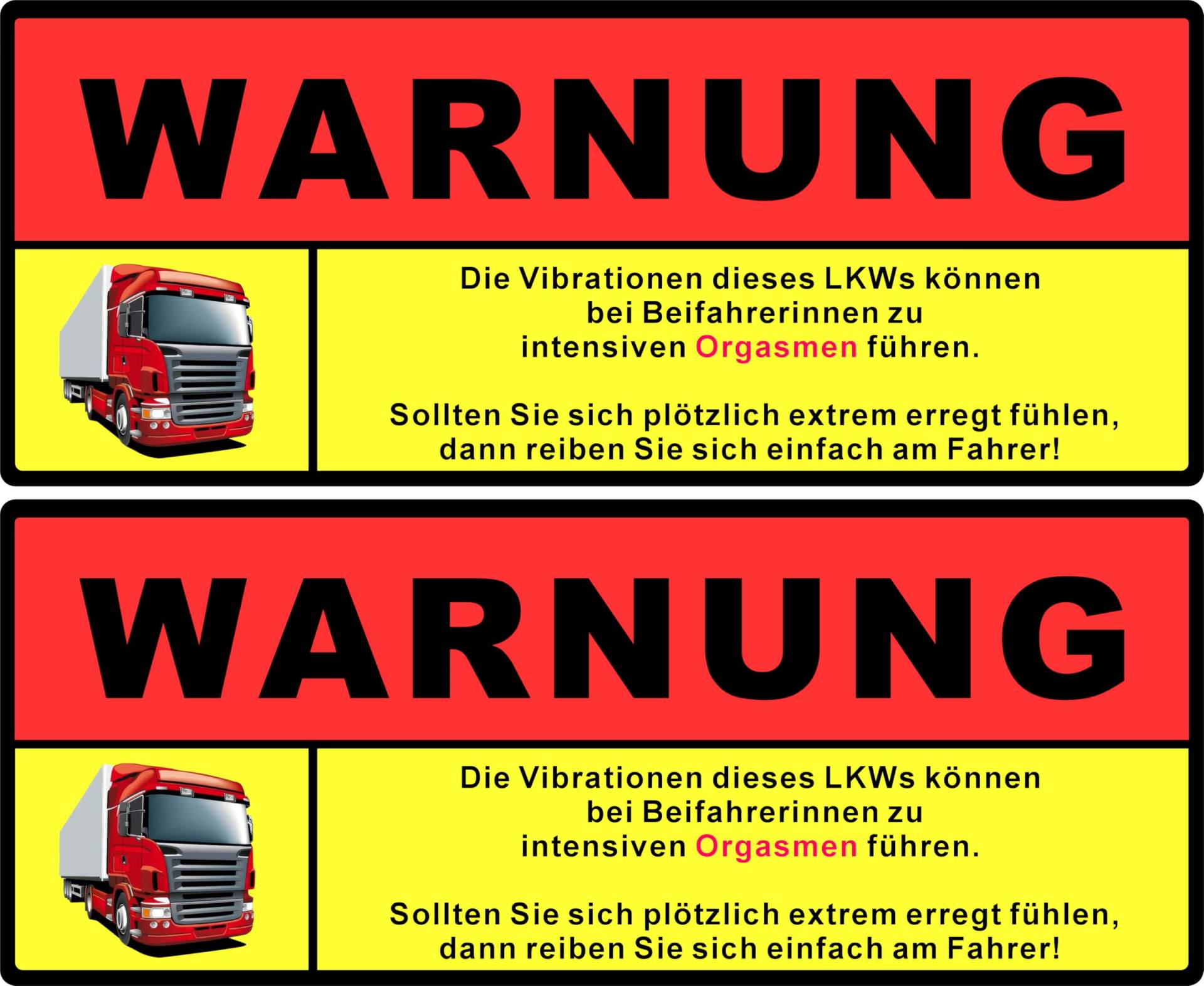 Pure Print Cut Funsticker Achtung Vibration 10x5,5cm - Selbstklebender Aufkleber für Auto, LKW, Motorrad, Traktor - Wasserfest, UV-Schutz, Waschstraßenfest (LKW) von Pure Print Cut