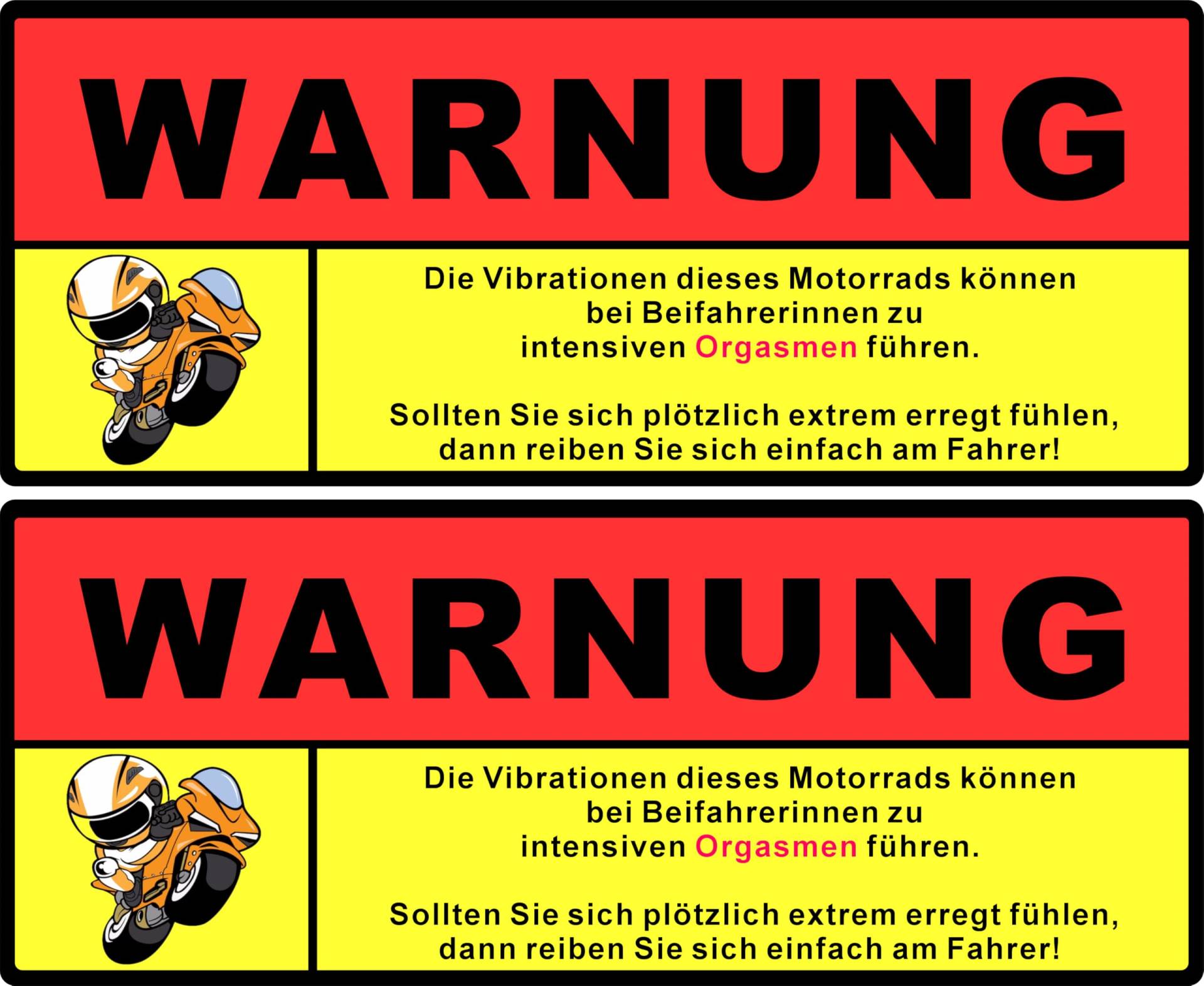 Pure Print Cut Funsticker Achtung Vibration 10x5,5cm - Selbstklebender Aufkleber für Auto, LKW, Motorrad, Traktor - Wasserfest, UV-Schutz, Waschstraßenfest (Motorrad) von Pure Print Cut