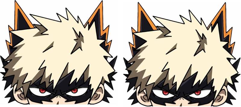 Pure Print Cut My Hero Academia Aufkleber Auto Peeker Sticker - Lustige Manga Anime Sticker 2 Stück, 9 cm (Bakugo) von Pure Print Cut