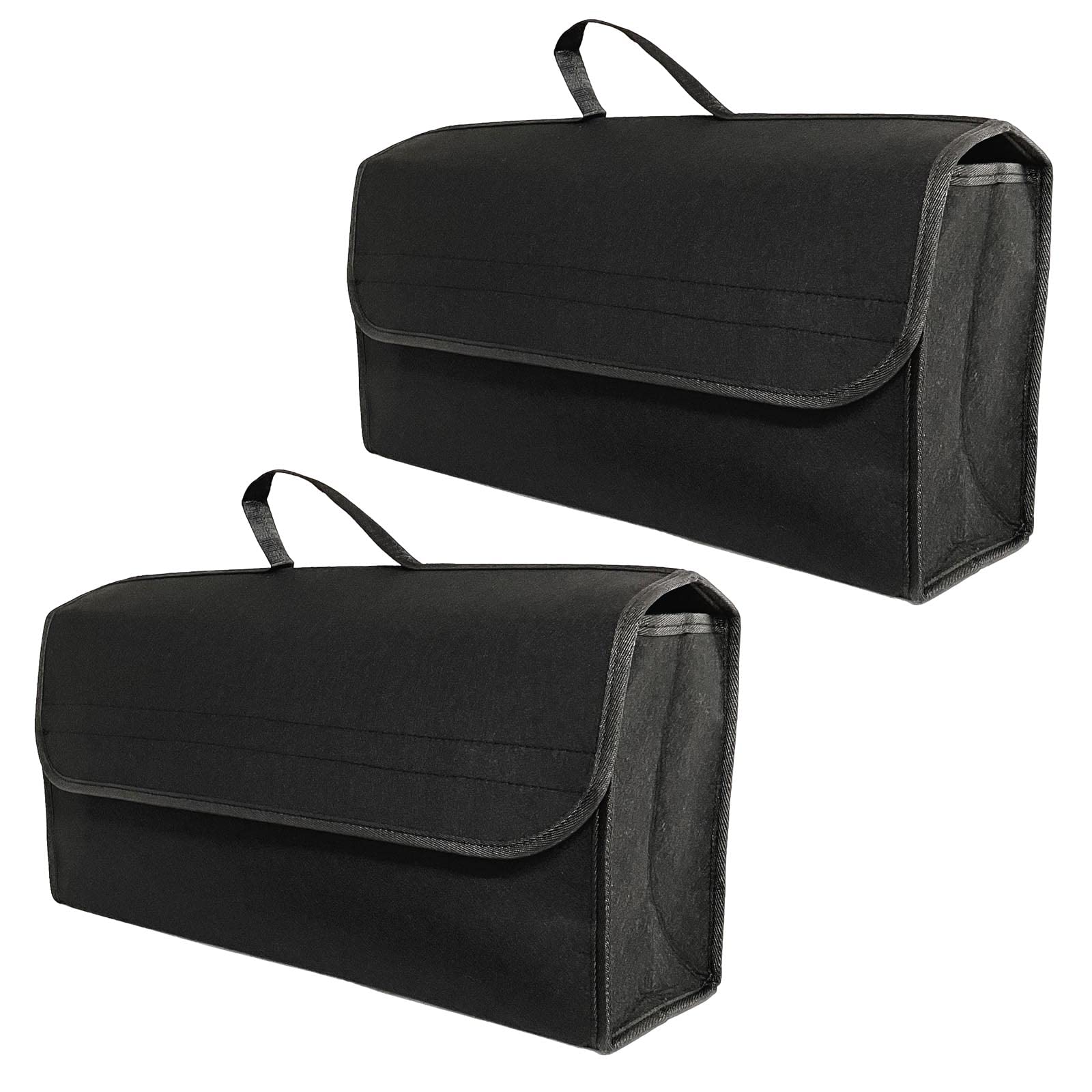 Purework 2er Set Kofferraumtasche Organizer 50x15x27,5cm Aufbewahrungstasche Schwarz Kofferraum Autotasche Auto Aufbewahrung Tasche von Purework