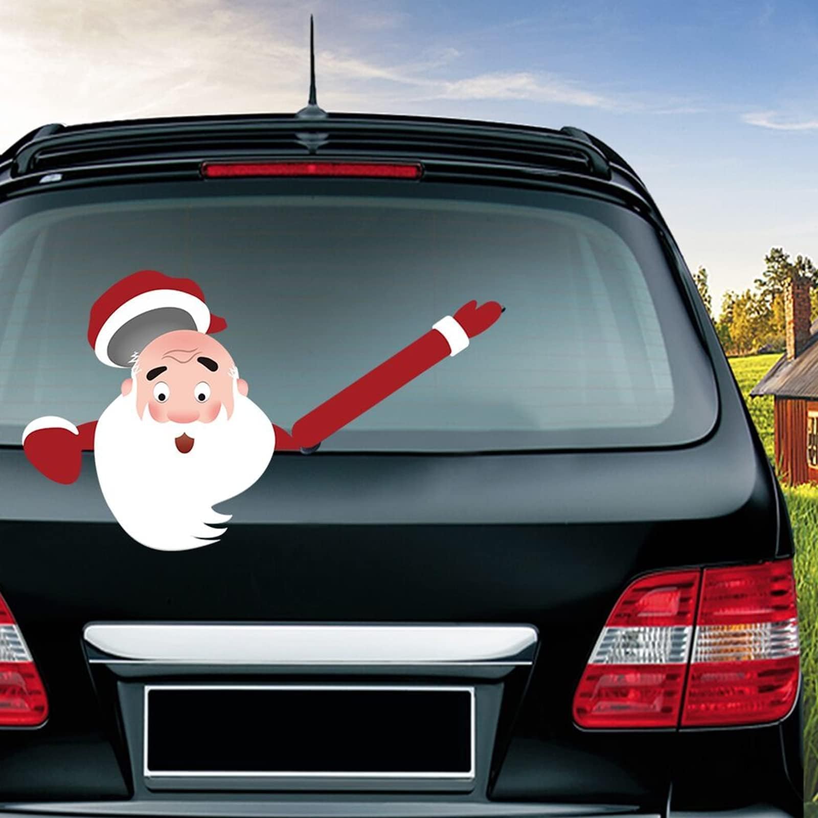 Weihnachten Auto Heckwischer Aufkleber, Weihnachtsmann Car Rear Wiper Decal Sticker, Scheibenwischer Abziehbild Aufkleber Heckscheibenaufkleber Wischeraufkleber Tags, Wiper Aufkleber Selbstklebende von Pwsap