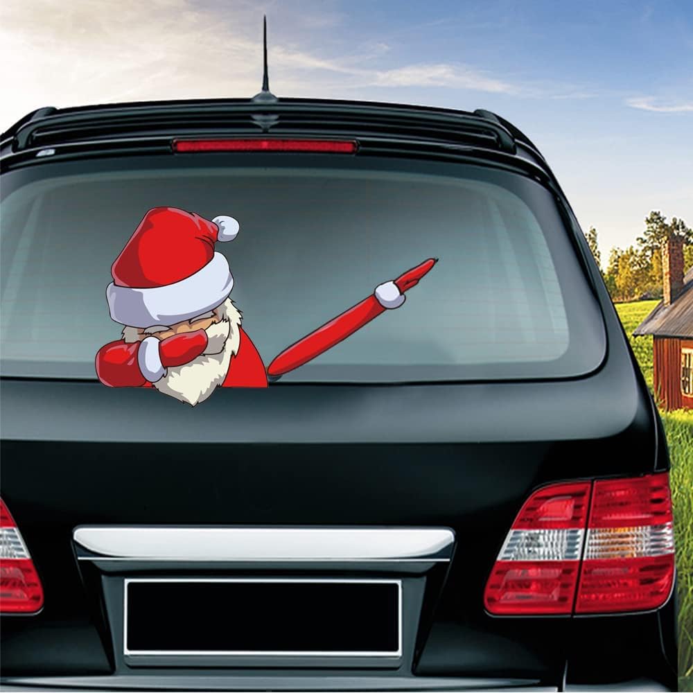 Weihnachten Auto Heckwischer Aufkleber, Weihnachtsmann Car Rear Wiper Decal Sticker, Scheibenwischer Abziehbild Aufkleber Heckscheibenaufkleber Wischeraufkleber Tags, Wiper Aufkleber Selbstklebende von Pwsap