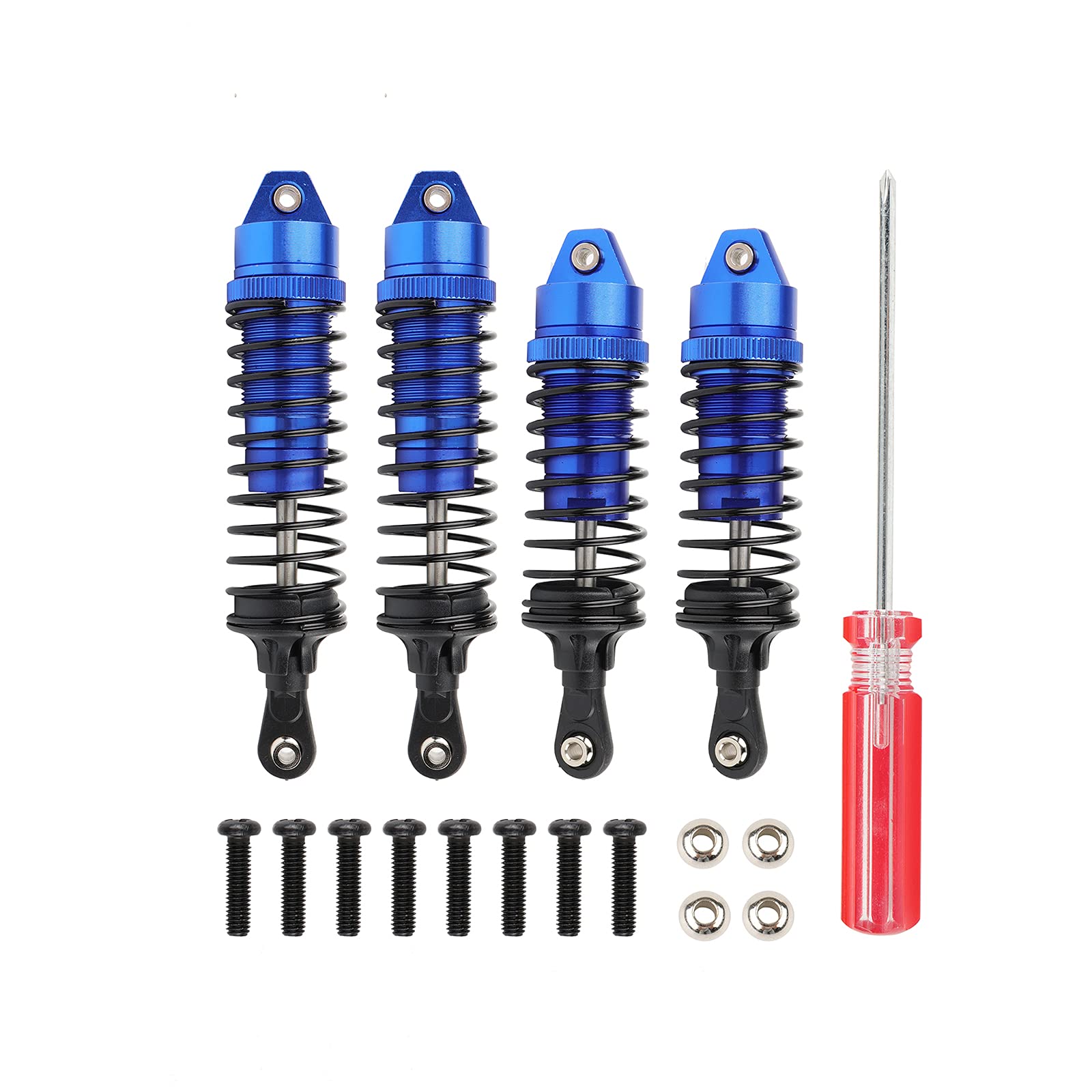 Pxyelec 4pcs Blau Aluminium vorne hinten Stoßdämpfer für 1/10 Traxxas Slash 4x4 4WD 2WD Rustler Stampede Upgrades Option Teile, Ersatz von 5862 von Pxyelec