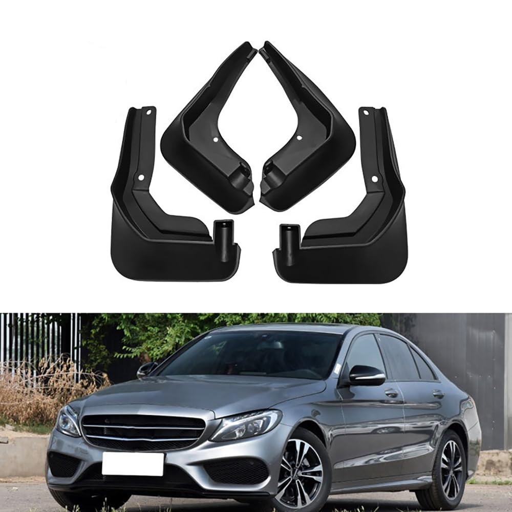 4 Stück Kotflügel,Auto ABS Kunststoff Vorne und Hinten Schmutzfänger Spritzschutz Dekoration Zubehör Für Merce-des-Benz C-Class Sport Edition W204 2015 2016 2017 2018 2019 2020 von Pyaio