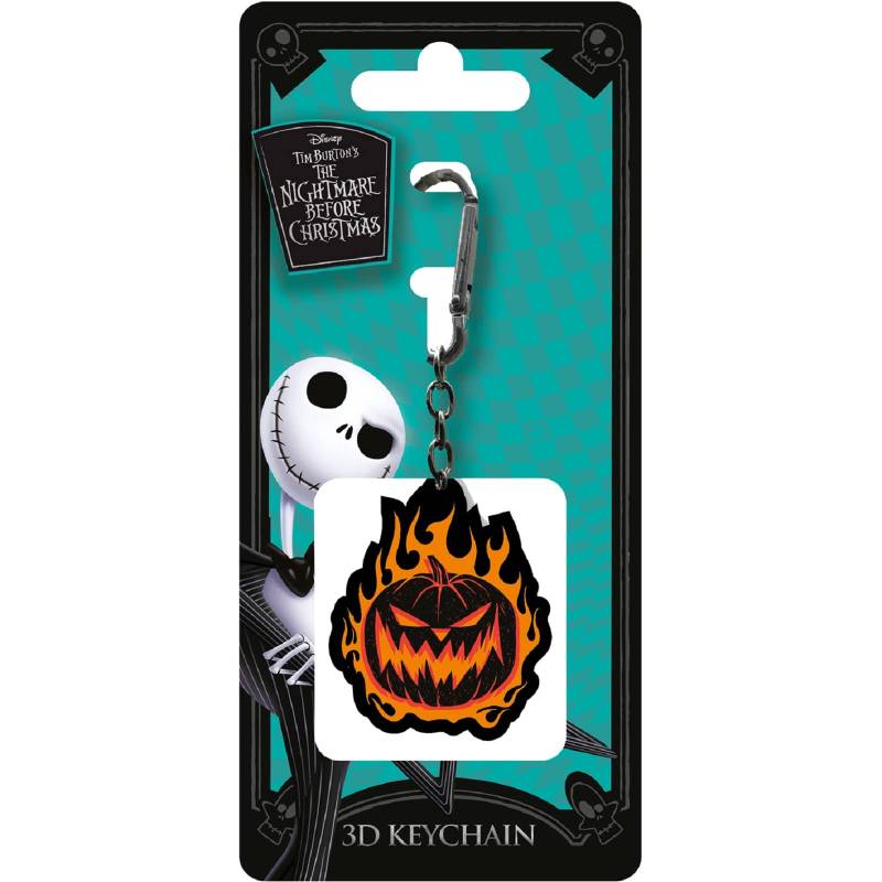 Pyramid International The Nightmare Before Christmas Schlüsselanhänger (Flaming Pumpkin Design) Schlüsselanhänger mit Clip, Great Nightmare Before Christmas Gifts – Offizielles Merchandise-Produkt von Pyramid International