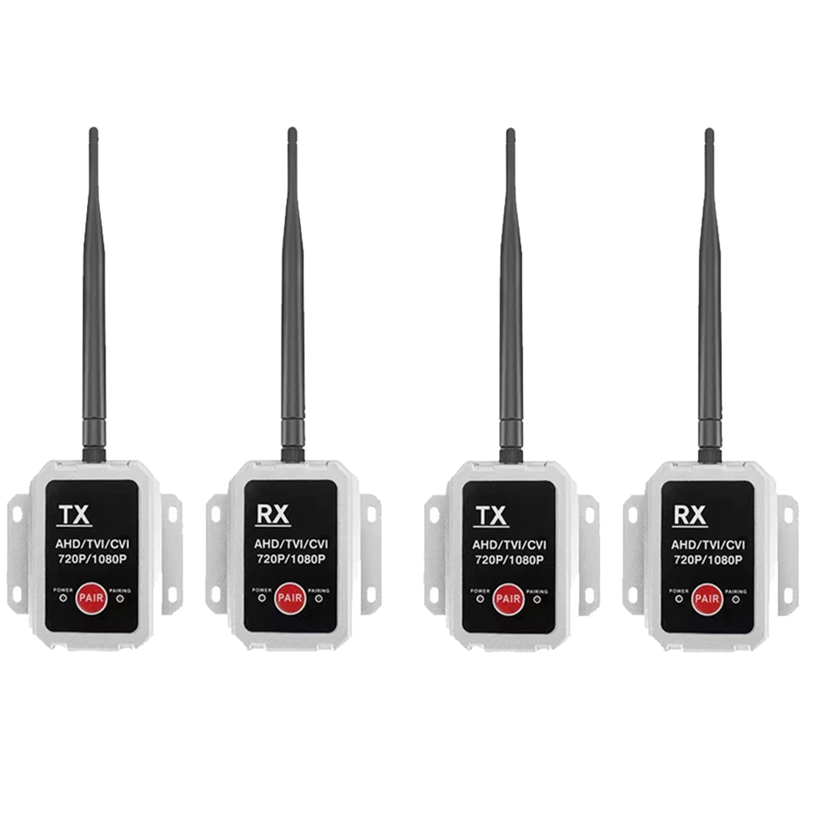 Pyugxab 2X Drahtloser Transceiver AHD, Kabelloser Sender/EmpfäNger für Kabelgebundene -Kameras mit Bis zu 1080P, EU-Stecker von Pyugxab