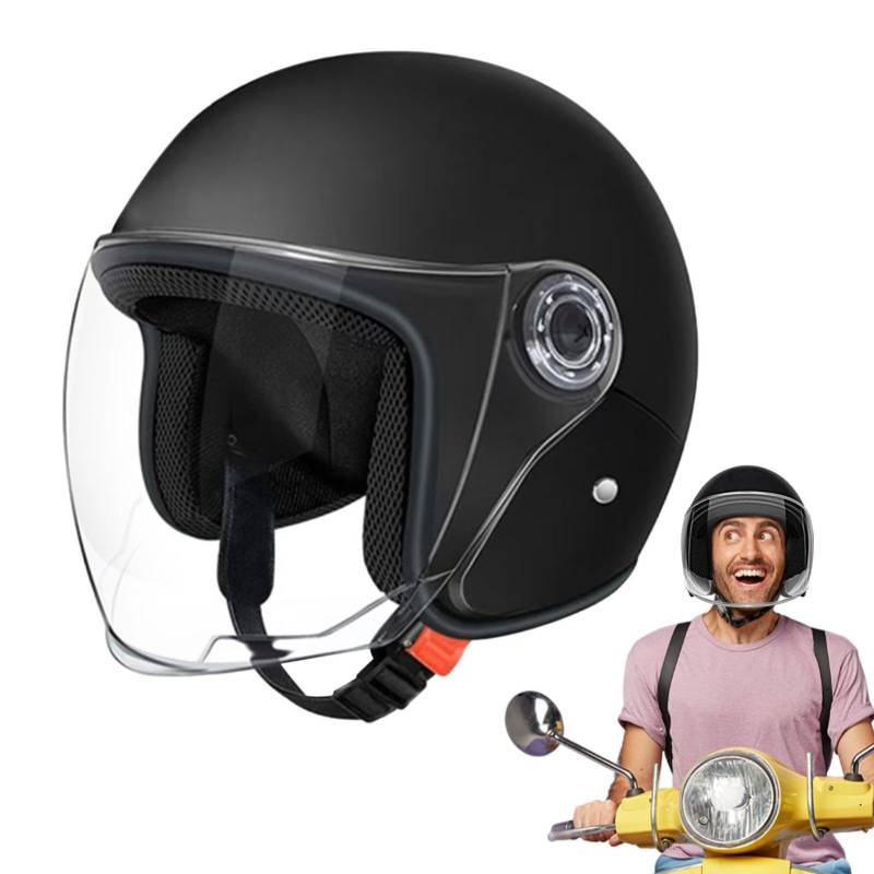 Motorradhelme, Schutzhelme, Pendlerhelme, Leichter Retro-Reithelm, Abs-Moto-Halbhelm, 65 cm maximaler Kopfumfang, ideal für Motorräder, Mopeds und Pendler von Pzuryhg