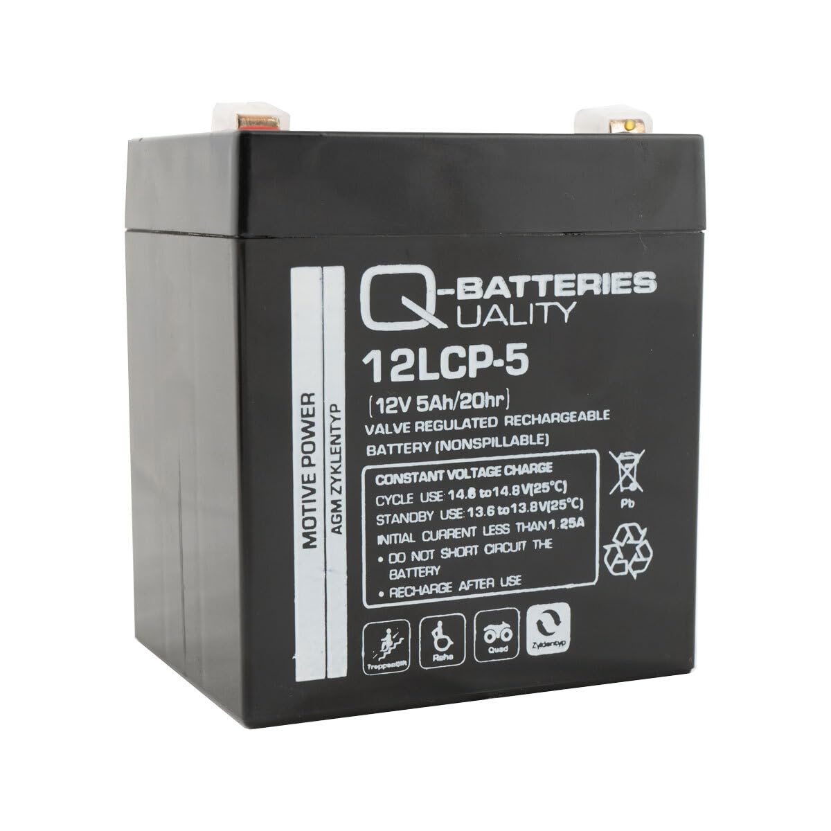 Q-Batteries 12LCP-5 12V - 5Ah AGM Batterie zyklenfest von Q-Batteries