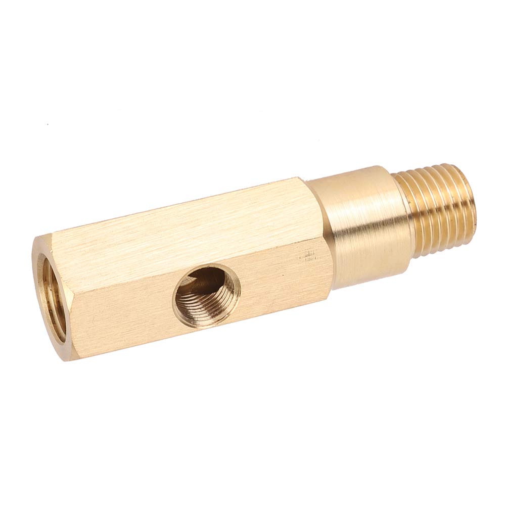 Öldruckmesser-Adapter, Öldrucksensor-T-Anschluss, 1/4 NPT Messing-T-Stück-Sender-Adapter von QANYEGN