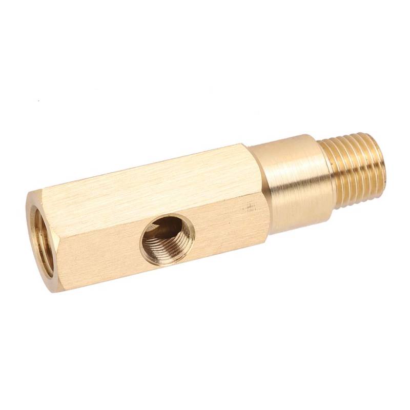 Öldruckmesser-Adapter, Öldrucksensor-T-Anschluss, 1/4 NPT Messing-T-Stück-Sender-Adapter für Auto-Ölschienen von QANYEGN