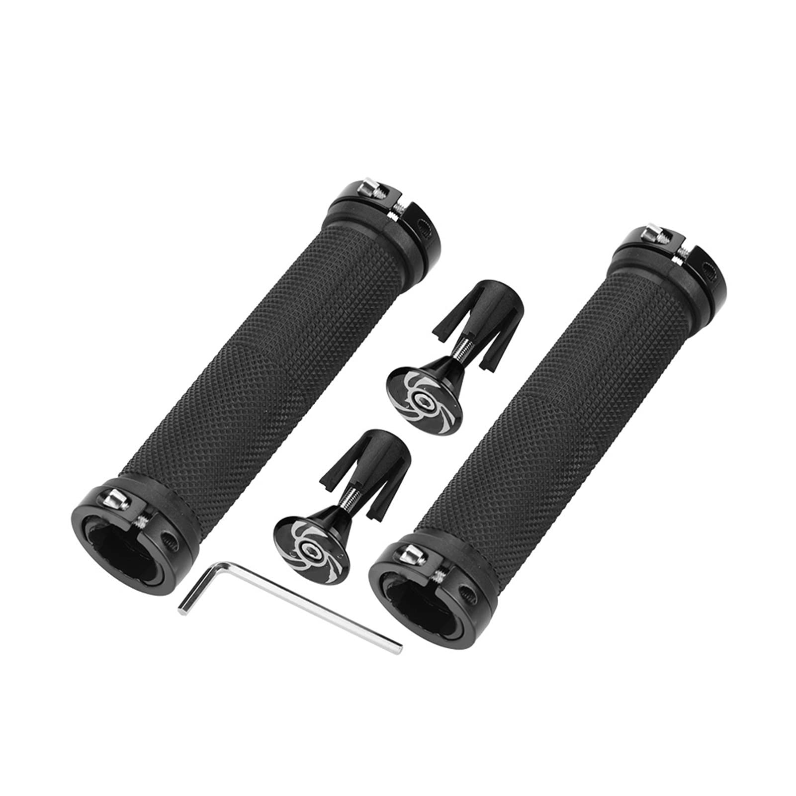 QANYEGN 1 Pair Cycling Handle Bar End, Handlebar Grips, Lock on Handlebar Grips Accessory for Folding, Scooter (Black) von QANYEGN