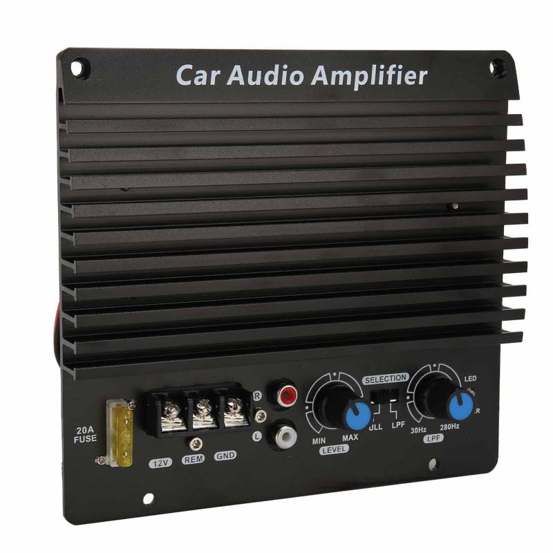 QANYEGN 12-V-Auto-Verstärkerplatine, Car-Audio-Verstärker-Verstärkerplatine, Hochleistungs-Subwoofer-Plattenverstärker aus Aluminiumlegierung für Fahrzeuge von QANYEGN