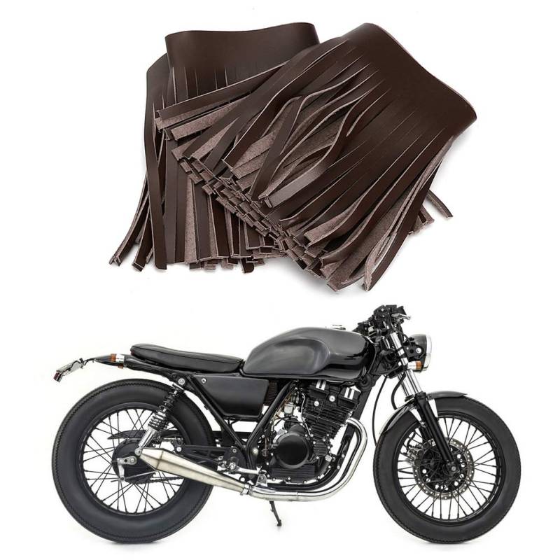 QANYEGN 2 Stück Motorrad-Retro-Fußpedal-Satteltaschen-Handwerk, Kunstlederfransen, Satteltaschenfransen, geeignet für Retro-Motorradpedale, Satteltaschen. (Brauner Artikel Nr. 3-2-73) von QANYEGN