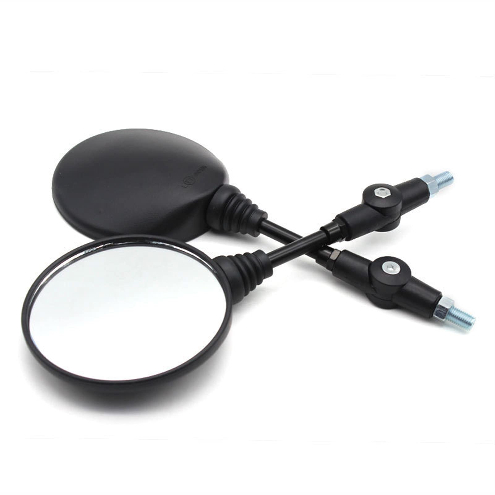 Foldable Motorcycle Rearview Mirror 2pcs Round 10MM Scooter E- Bike Rear View Mirrors Back Side Convex Mirror (Color : Black) von QAQQQQFGG