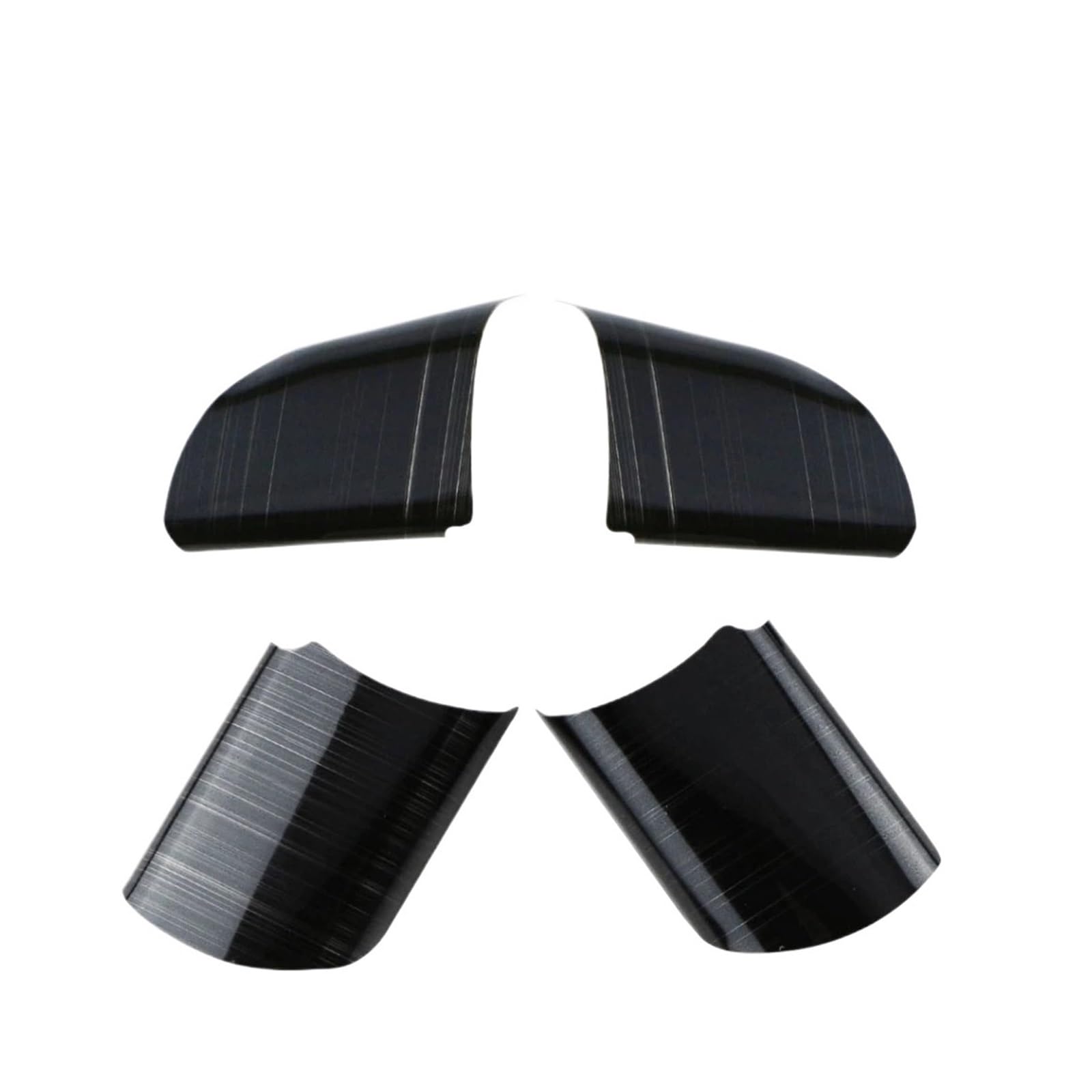 Lenkradverkleidung QASULER 4-teiliges Set Edelstahl-Lenkradverkleidung mit Pailletten, for Ford, for Focus 2 Mk2 2005–2012, Autozubehör(Black) von QASULER