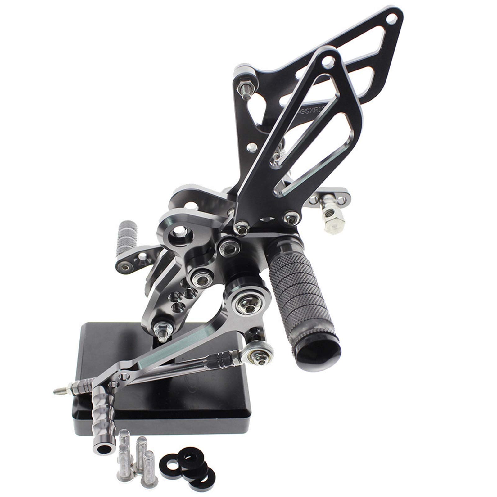 QASULER, for HAYABUSA, 1300 GSX1300R GSXR1300 1999-2015 Motorrad Fußstützen Aluminium GP Shifter Rearset Rücksitzbank Fußrastenanlage Fußrasten Fußstütze(Grey) von QASULER