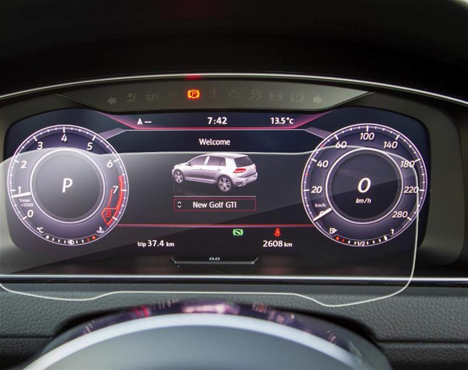 QASULER 12,3-Zoll-Displayschutzfolie fürs Auto, for Golf 7 Digital Cockpit 2018, Instrumentenanzeige fürs Auto, Auto-Innenausstattung Transparenter GPS-Displayschutz von QASULER