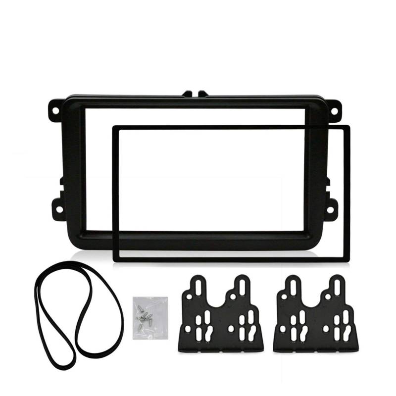 QASULER 18Free Car DVD-Frame, for Volkswagen, for Jetta, for Caddy, TOUREG CAR Stereo Radio Dash Installation Mount Bezel Trim KIT Fascia Facia 2DIN Radio-Armaturenbrett(178x102mm) von QASULER