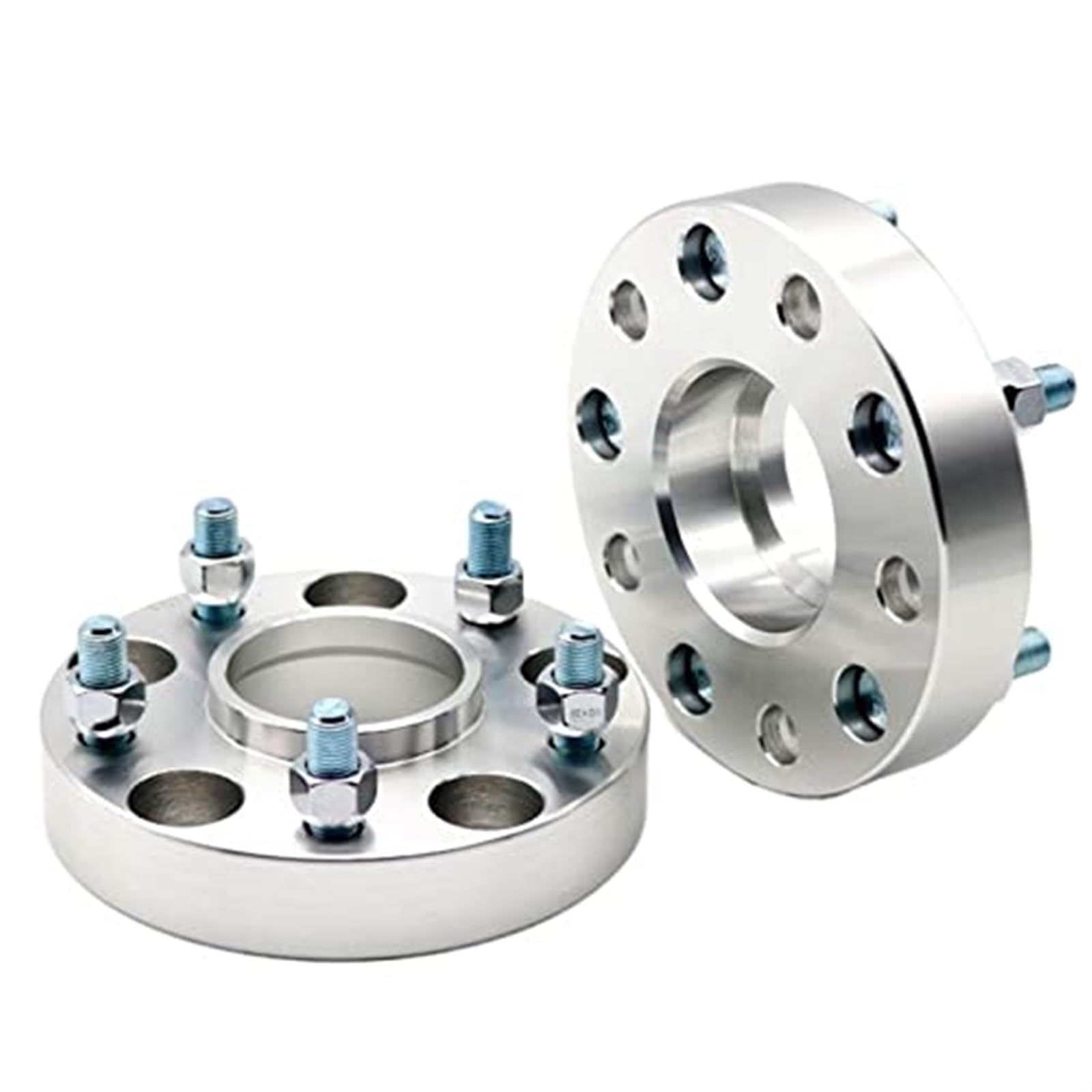 QASULER 2 Stück 15/20/25/30/35/40 Aluminium-Radabstandsadapter PCD 5x114,3 CB 67,1 Anzug, for Jeep, Patriot Compass Nabenzentrischer Spurverbreiterer(Black 15mm Silver Spacers) von QASULER