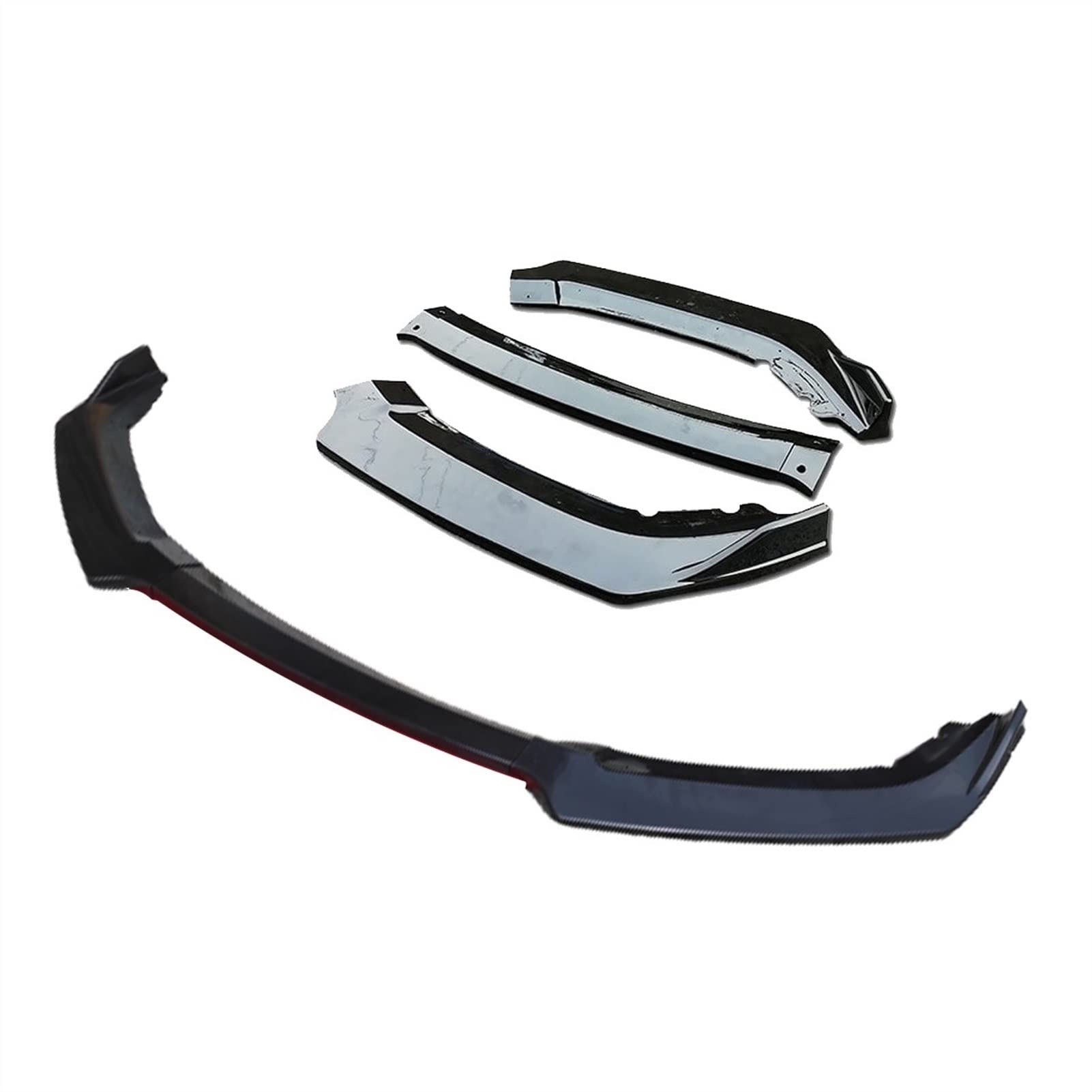 QASULER 3 Stück Auto-Frontstoßstangenlippe, glänzend, Splitter, Diffusor, Body-Kit, Spoiler, hell, for FIAT, Tipo Egea 2015–2020, Schwarz Frontstoßstangenlippe(3pcs) von QASULER