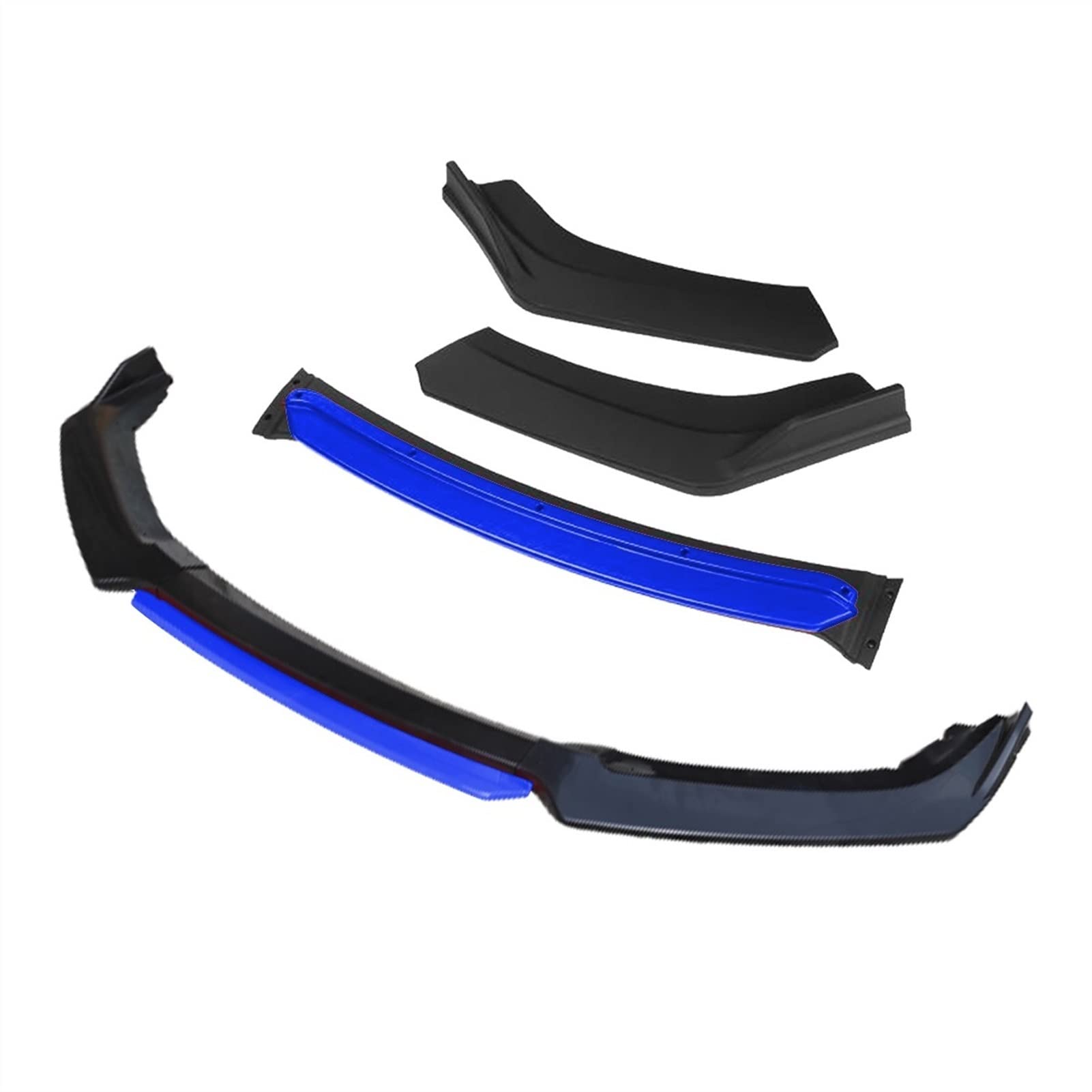 QASULER 3 Stück Auto-Frontstoßstangenlippe, glänzend, Splitter, Diffusor, Body-Kit, Spoiler, hell, for FIAT, Tipo Egea 2015–2020, Schwarz Frontstoßstangenlippe(4pcs+Blue) von QASULER