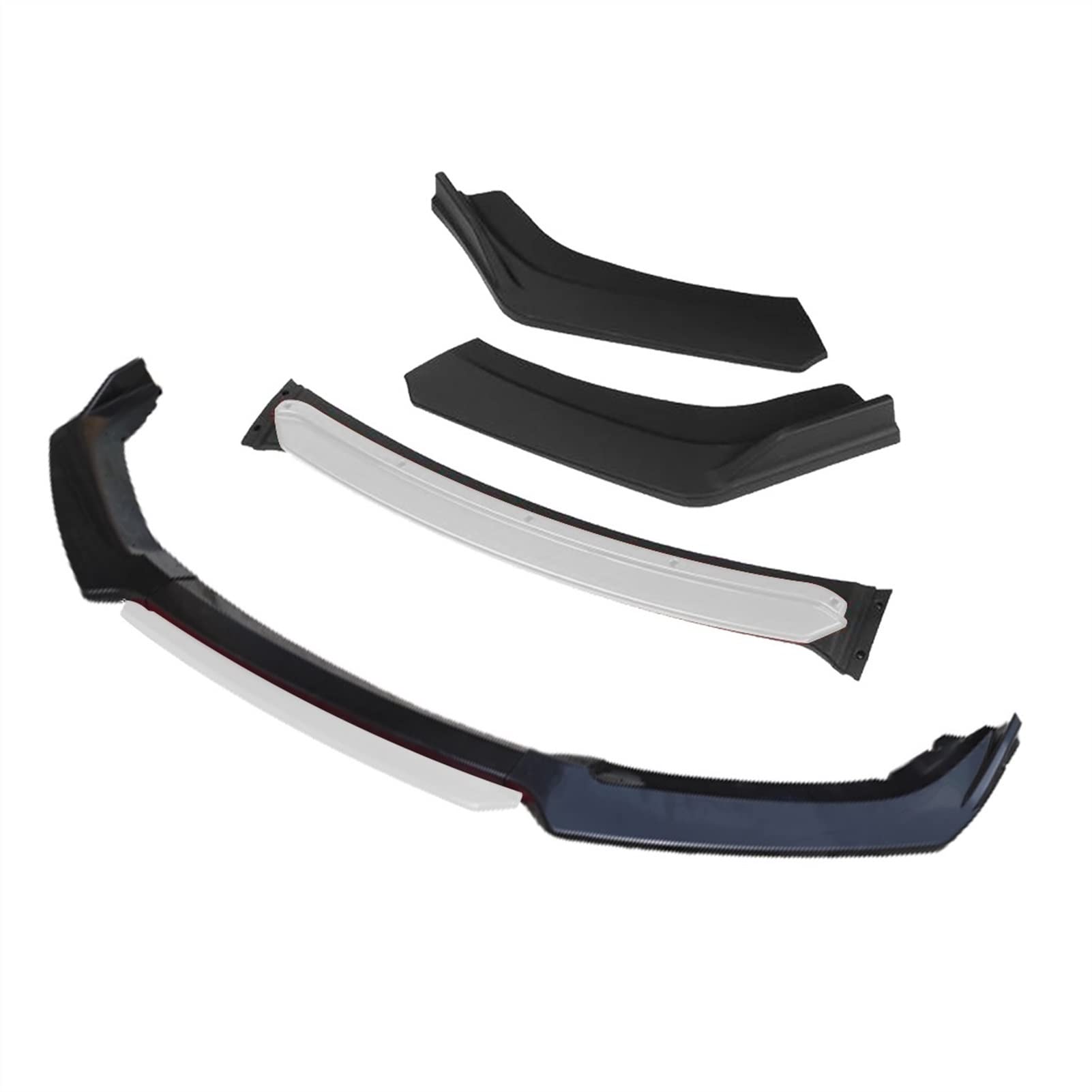 QASULER 3 Stück Autozubehör Frontstoßstange Lippe Schwarz Diffusor Body Kit Spoiler, for Toyota, Auris Abweiser für die vordere Stoßstange(4pcs+White) von QASULER