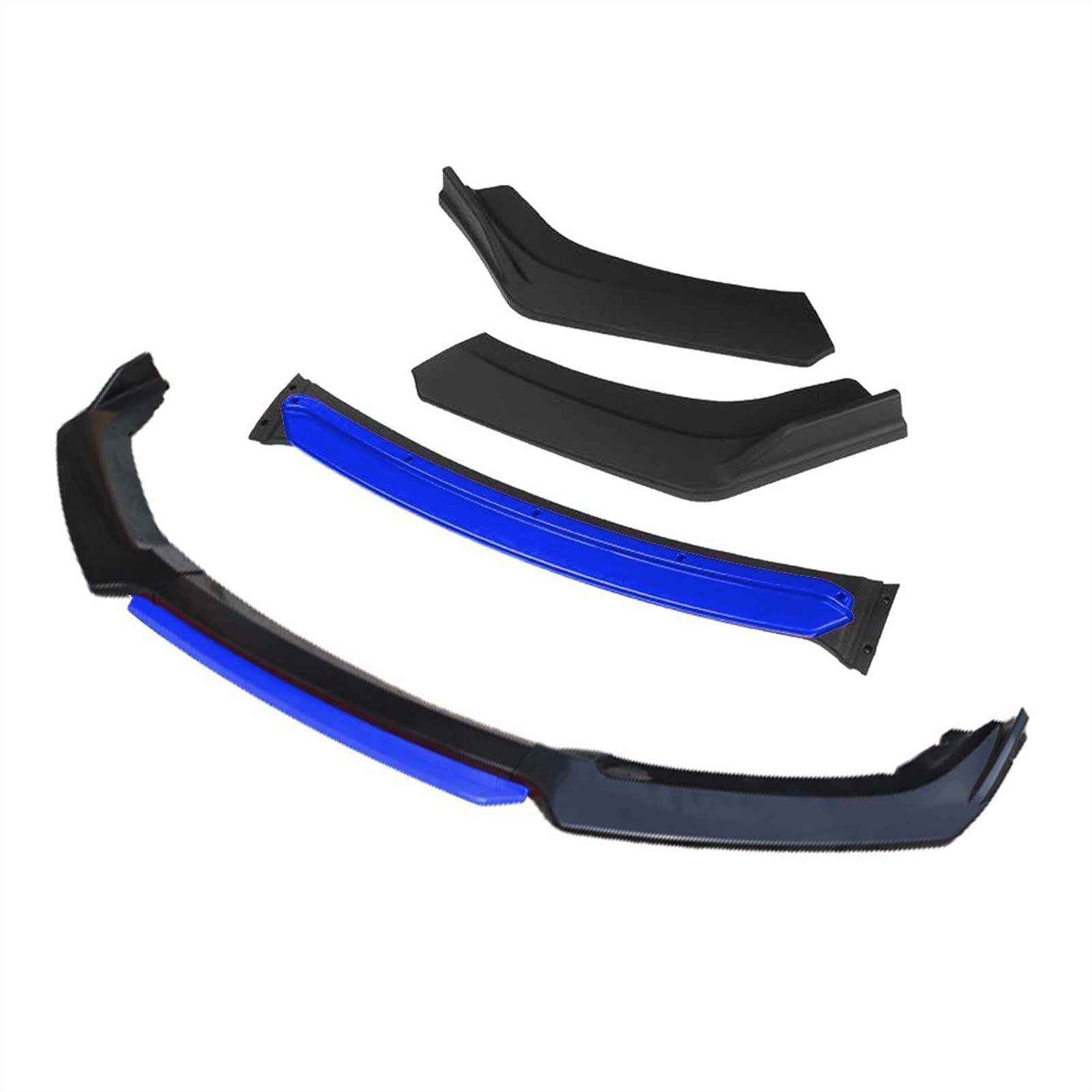 QASULER 3 Stück Autozubehör Frontstoßstange Lippensplitter Diffusor Lip Body Kit Spoiler Stoßstangen, for Renault, Megane 3 Schwarz Frontstoßstangenlippe(4pcs+Blue) von QASULER