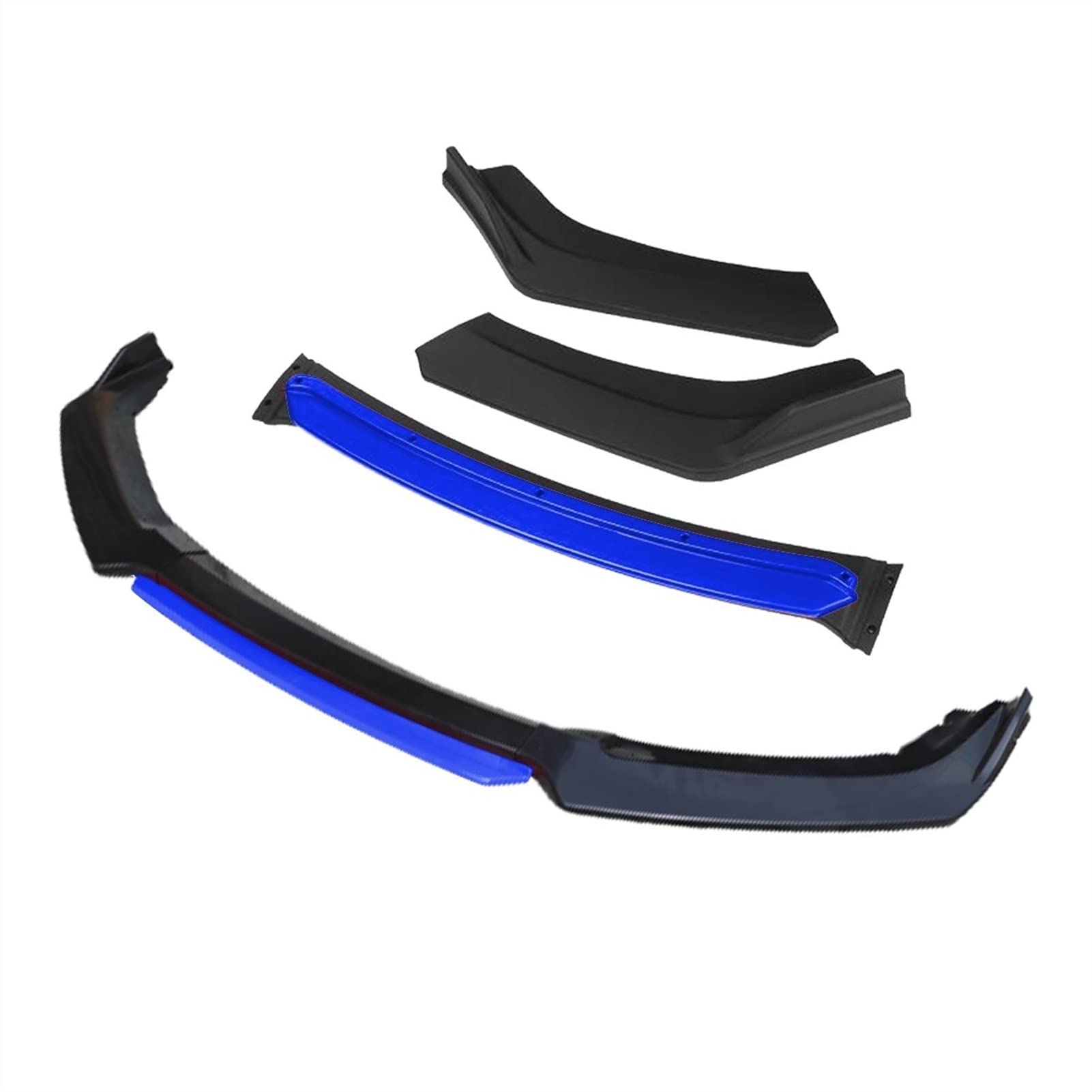 QASULER 3 Stück Autozubehör Frontstoßstange Lippensplitter Diffusor Lip Body Kit Spoiler Stoßstangen, for Toyota, for Corolla, 2009 2014, Schwarz Frontstoßstangenlippe(4pcs+Blue) von QASULER