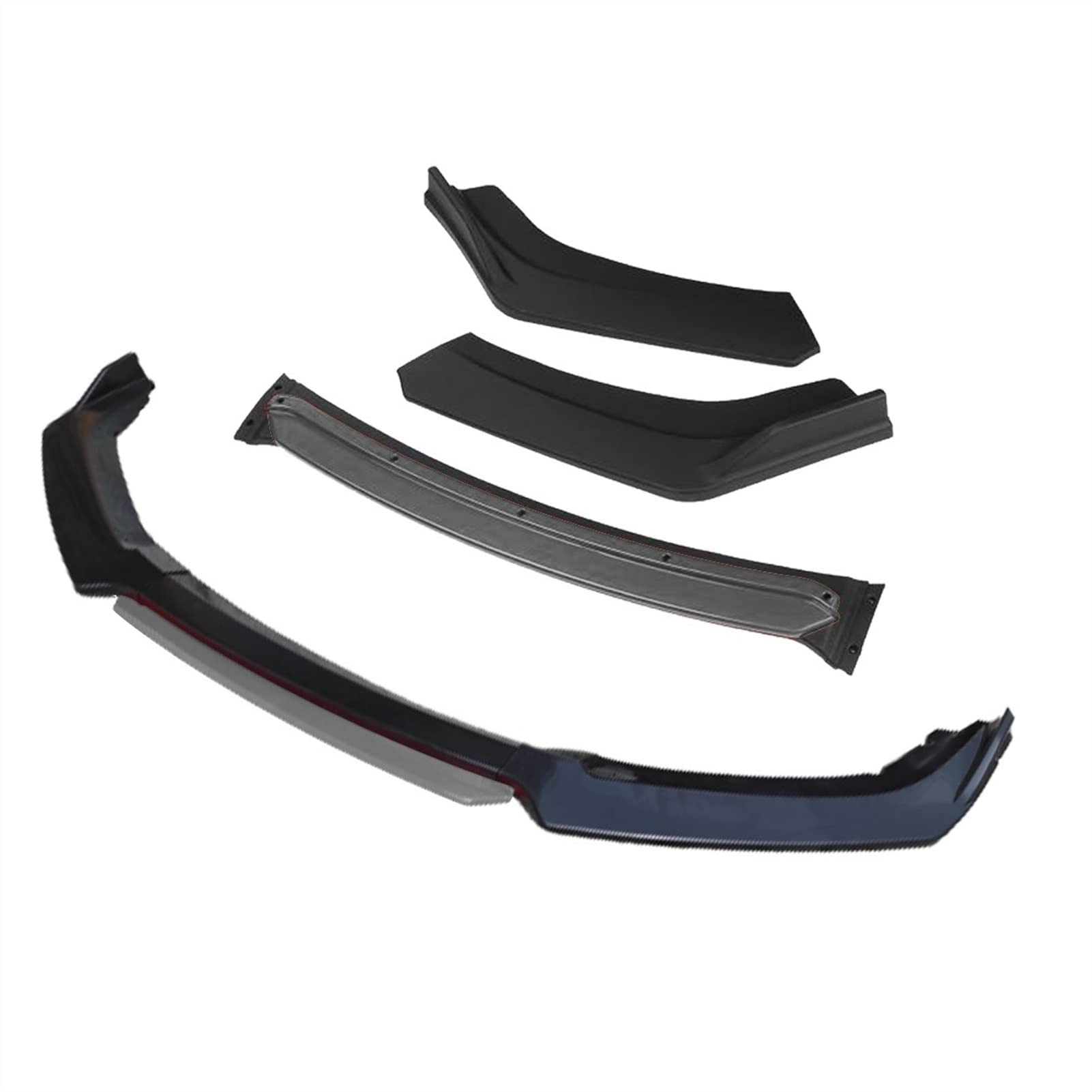 QASULER 3 Stück Zubehör Auto Frontstoßstange Lippendiffusor Body Kit Spoiler, for Opel, for Vauxhall, Astra K Schwarz Abweiser für die vordere Stoßstange(4pcs+Grey) von QASULER