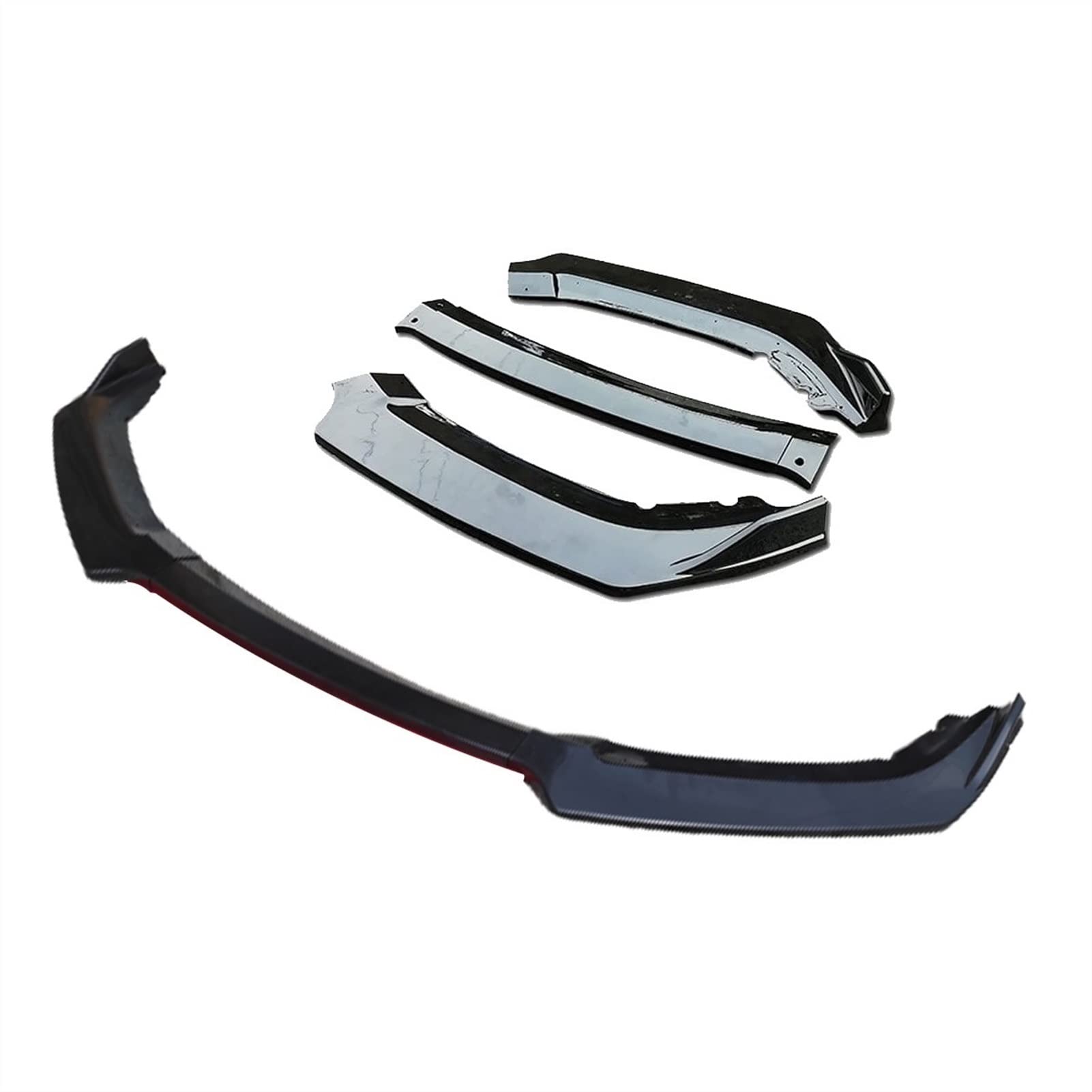 QASULER 3-teiliges Auto-Frontstoßstangen-Lippensplitter-Diffusor-Lippenkörper-Kit, Spoiler-Stoßstangen, for Opel, for Vauxhall, Astra K 2016–2019, Schwarz Abweiser für die vordere Stoßstange(3pcs) von QASULER