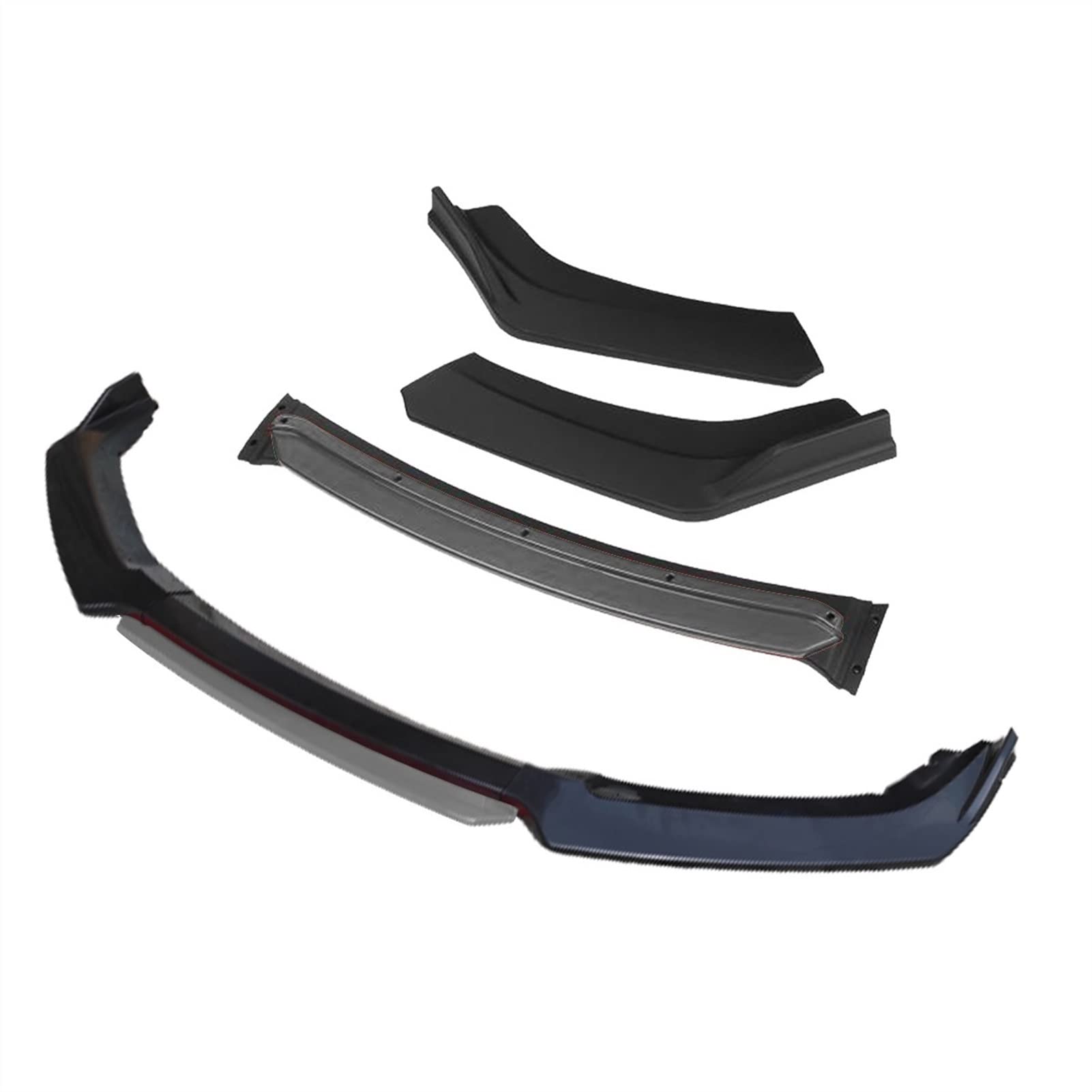 QASULER 3-teiliges Zubehör for Auto-Frontstoßstange, Lippendiffusor, Body-Kit, Spoiler, for Renault, Fluence, Schwarz Abweiser für die vordere Stoßstange(4pcs+Grey) von QASULER