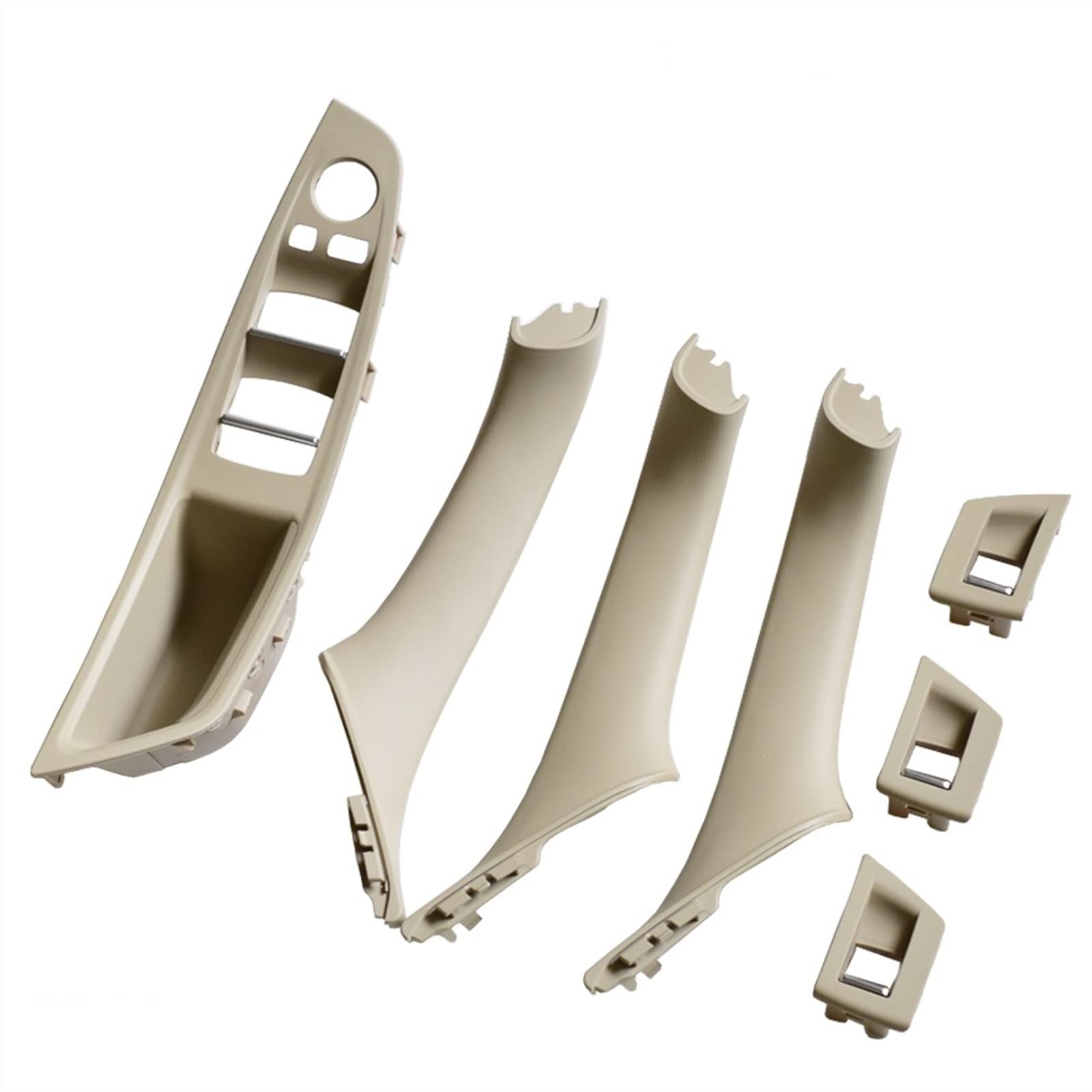 QASULER 7 Stücke LHD Linkslenker Auto Styling Innentürgriff Zugverkleidung Griffabdeckung, for, for F10 F11 F18 F30 520i 525i 5er Innerer Autogriff(Beige-White-7Pcs) von QASULER