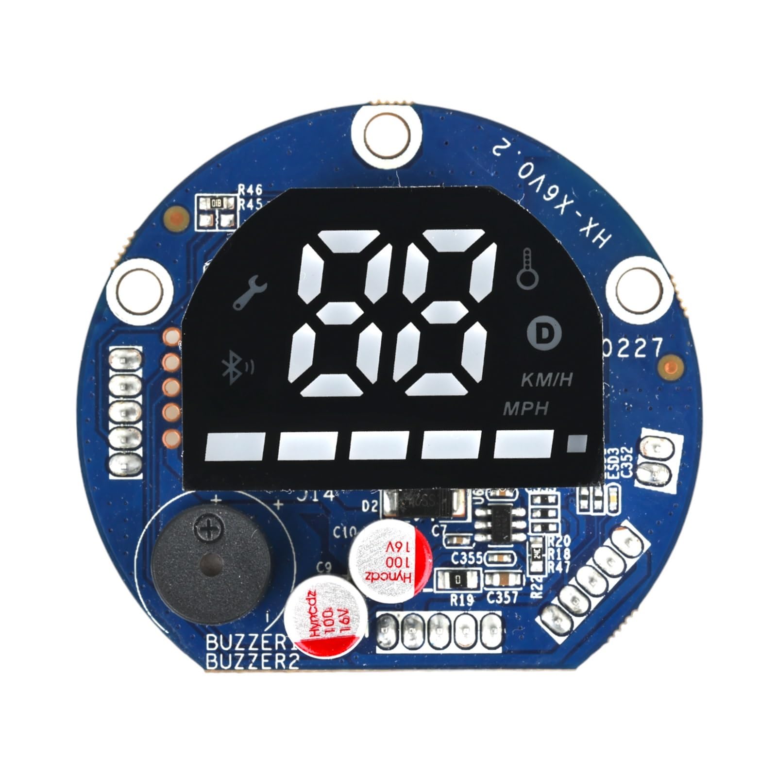 QASULER Armaturenbrett-Controller, for HX X6 Elektroroller, Bildschirm, 36 V, 5 A, Motormodul, Geschwindigkeit, Hauptsteuerplatine, Teile E-Scooter-Anzeigetafel(Only Dashboard) von QASULER