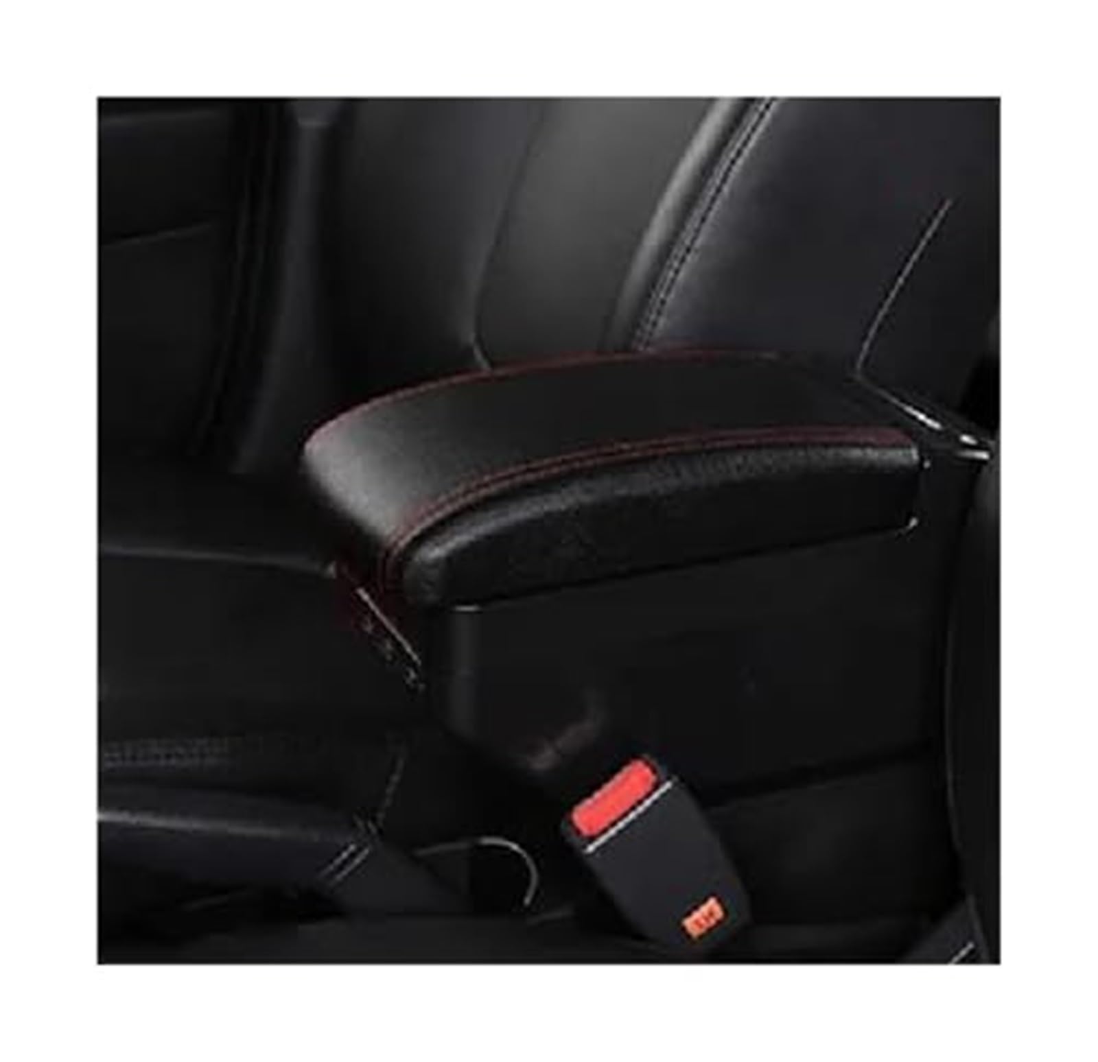 QASULER Auto-Armlehnenbox, Mittelkonsolen-Aufbewahrungsbox mit Getränkehalter, USB-Zubehör, for Chevrolet, for Sail 2010–2014, Autozubehör Auto-Mittelkonsolenabdeckung(Black E Black Red 9 USB) von QASULER