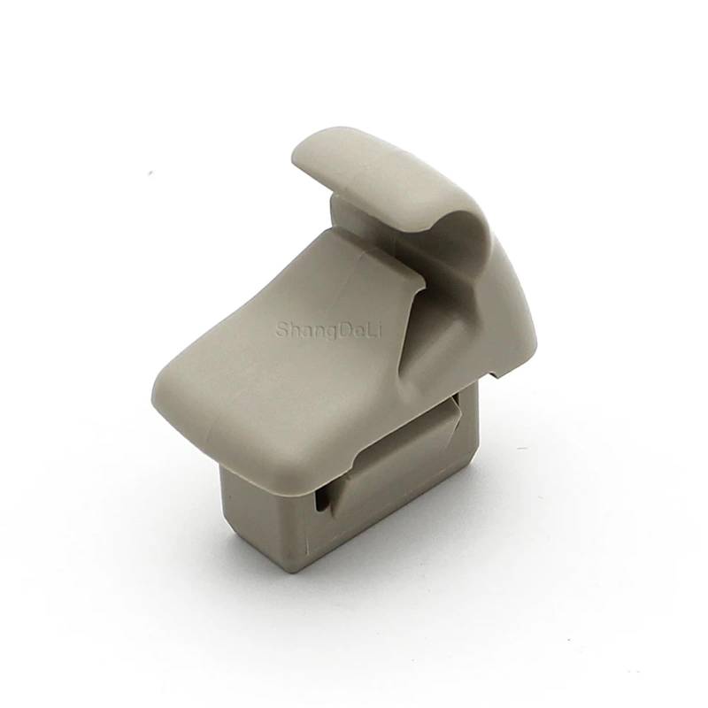 QASULER Auto Beige Innen Sonnenblende Clip Halter Haken Halterung Aufhänger, for Mitsubishi, Pajero Montero MK3 2000-2006 MR779704 MR779705 Sonnenblendenspiegel(Grey) von QASULER