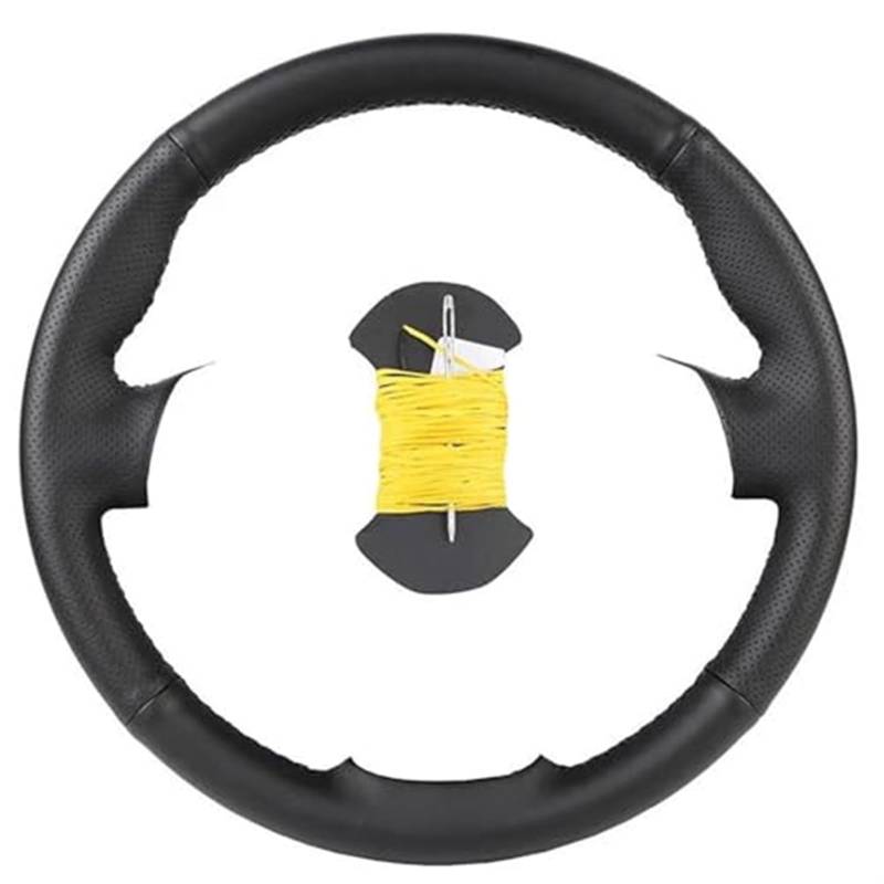 QASULER Auto-Lenkradbezug, for, E60 E61 530d 545i 550i E63 E64 630i 645Ci 650i, Leder-Lenkradhülle nach Maß Lenkradschutz(Black Yellow Thread) von QASULER