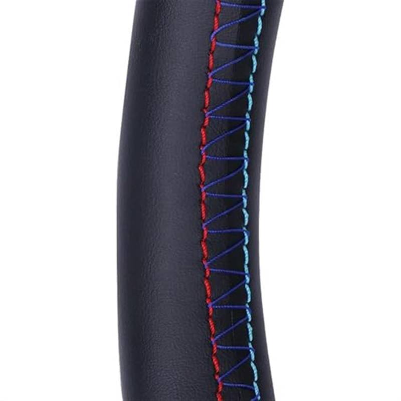 QASULER Auto-Lenkradbezug, for Nissan, Tiida, Livina, Sylphy, Note, Lenkradgeflecht, Flechtbezug, Auto-Lenkrad Lenkradschutz(Black Red-Blue Line) von QASULER