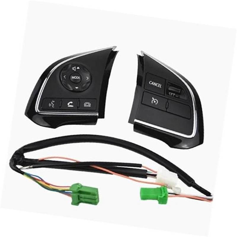 QASULER Auto-Tempomat-Taste, for FIAT, for Fullback 2016 2017, Auto-Tempomat-Schalter, Lenkrad-Steuerschalter, Taste, Audio-Lautstärkeschalter, 8616A076 8602A134 Tastensatz für Lenkrad(Black Set B) von QASULER