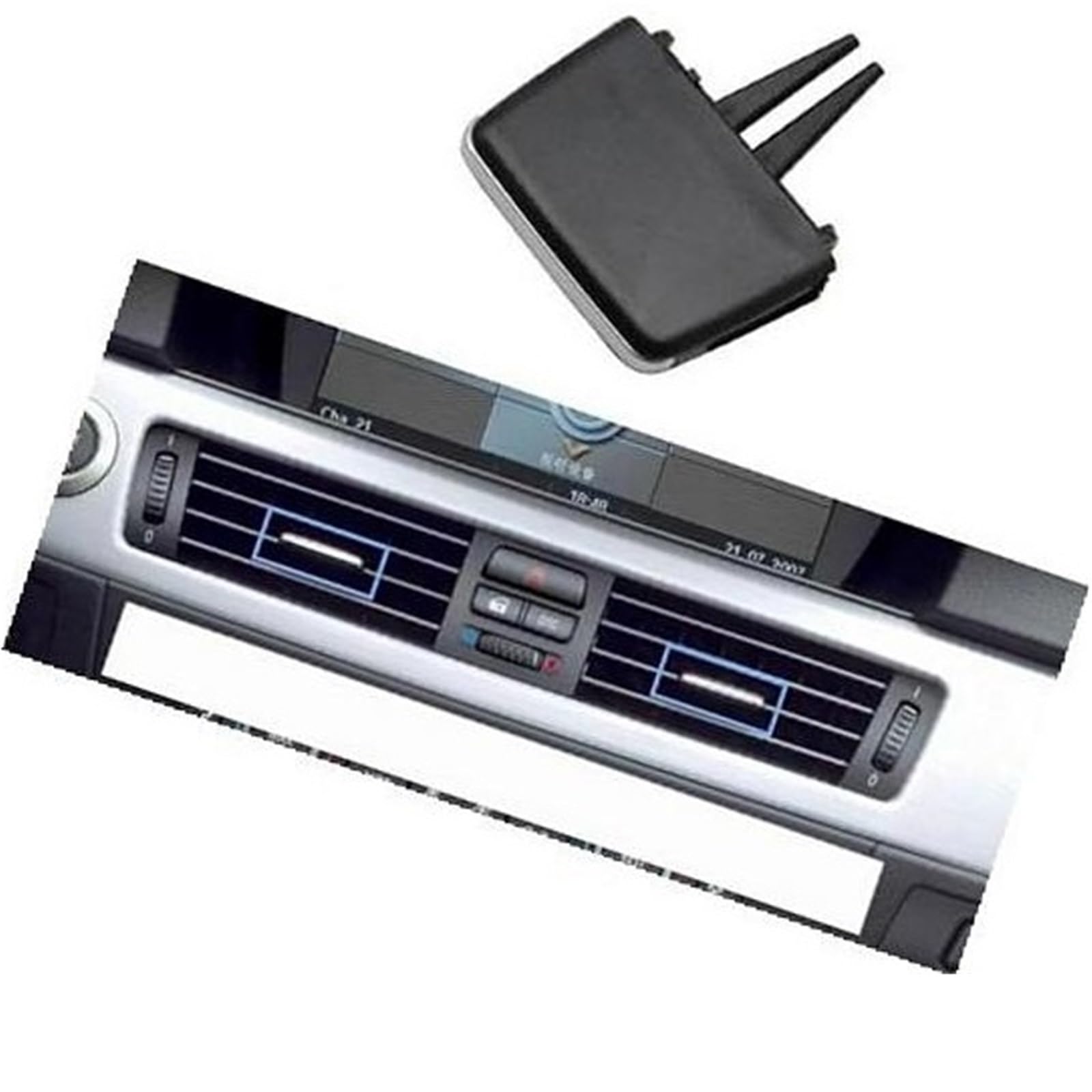 QASULER Autoklimaanlage AC Vent Grille Tab Clip Outlet, for, 3er E90 E91 E92 E93 316 318 320 325 328 64229130458 Registerkarte „Auto-AC-Kühlergrill“.(Black Front 1PC) von QASULER