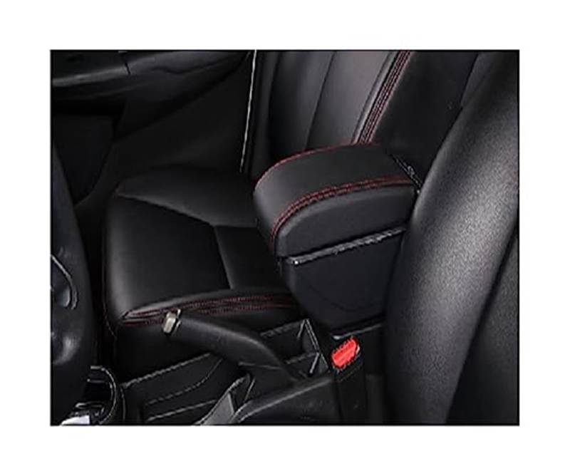 QASULER Autozubehör, for Dacia, for Duster 2019 2020 2021 2022 Armlehnenbox Mittelkonsole Aufbewahrungsdekoration mit USB Auto-Mittelkonsolenabdeckung(Black C1 Black Red 7usb) von QASULER