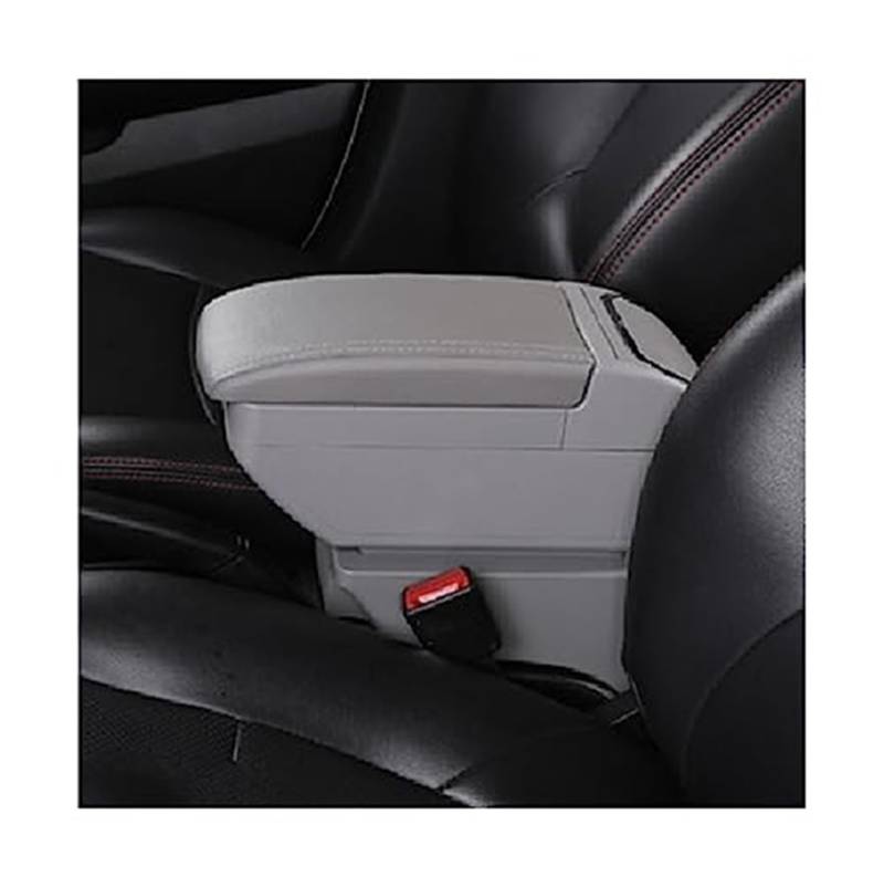 QASULER Autozubehör, for Toyota, for Yaris Hybrid, for Vitz Auto-Armlehnenbox, USB-Mittelkonsolen-Aufbewahrungsbox Auto-Mittelkonsolenabdeckung(Black F Gray No USB) von QASULER