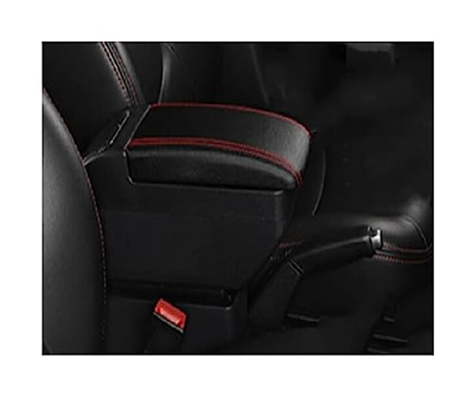 QASULER Autozubehör, for Toyota, for Yaris Hybrid, for Vitz Auto-Armlehnenbox, USB-Mittelkonsolen-Aufbewahrungsbox Auto-Mittelkonsolenabdeckung(Black H1 Red Line 4 USB) von QASULER